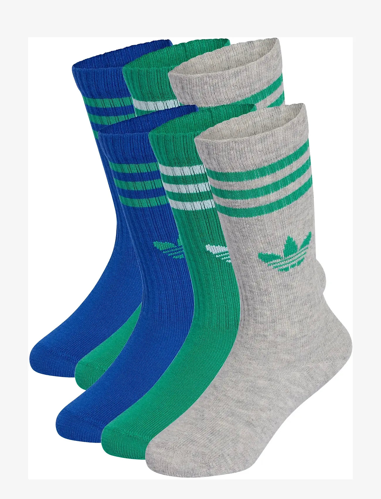 adidas Originals - 3S CREW S 6P K - mgreyh/royblu/cougrn - 1