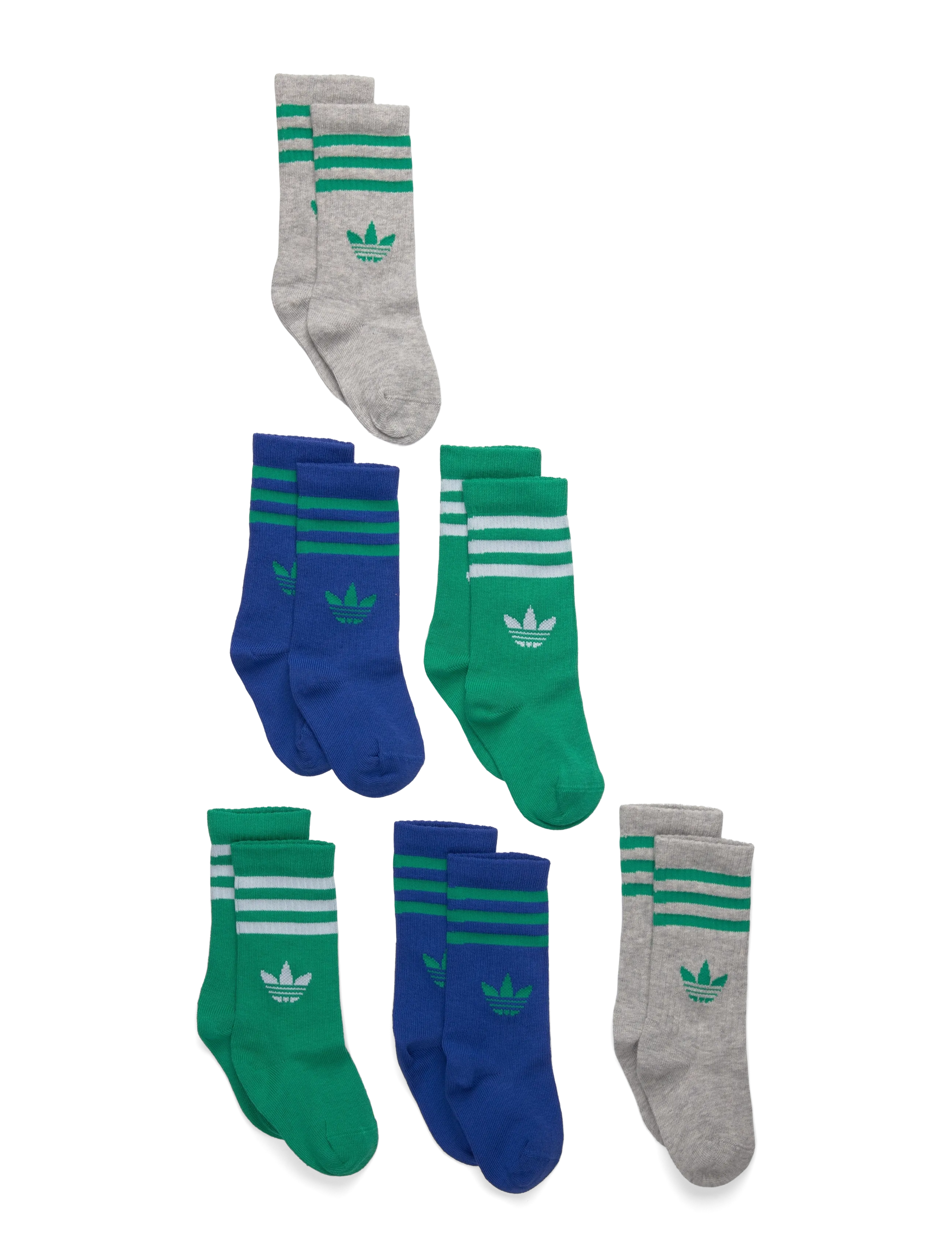 adidas Originals 3S CREW S 6P K - Strumpor & Tights - MGREYH/ROYBLU/COUGRN / multi