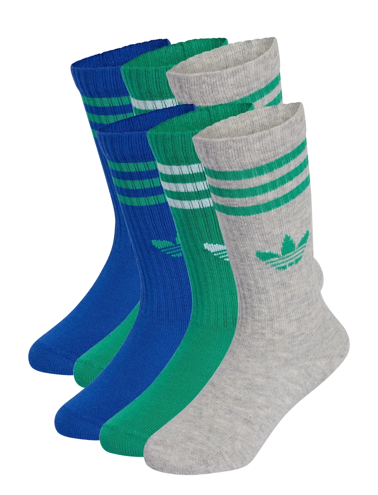 adidas Originals 3S CREW S 6P K - adidas - MGREYH/ROYBLU/COUGRN / multi