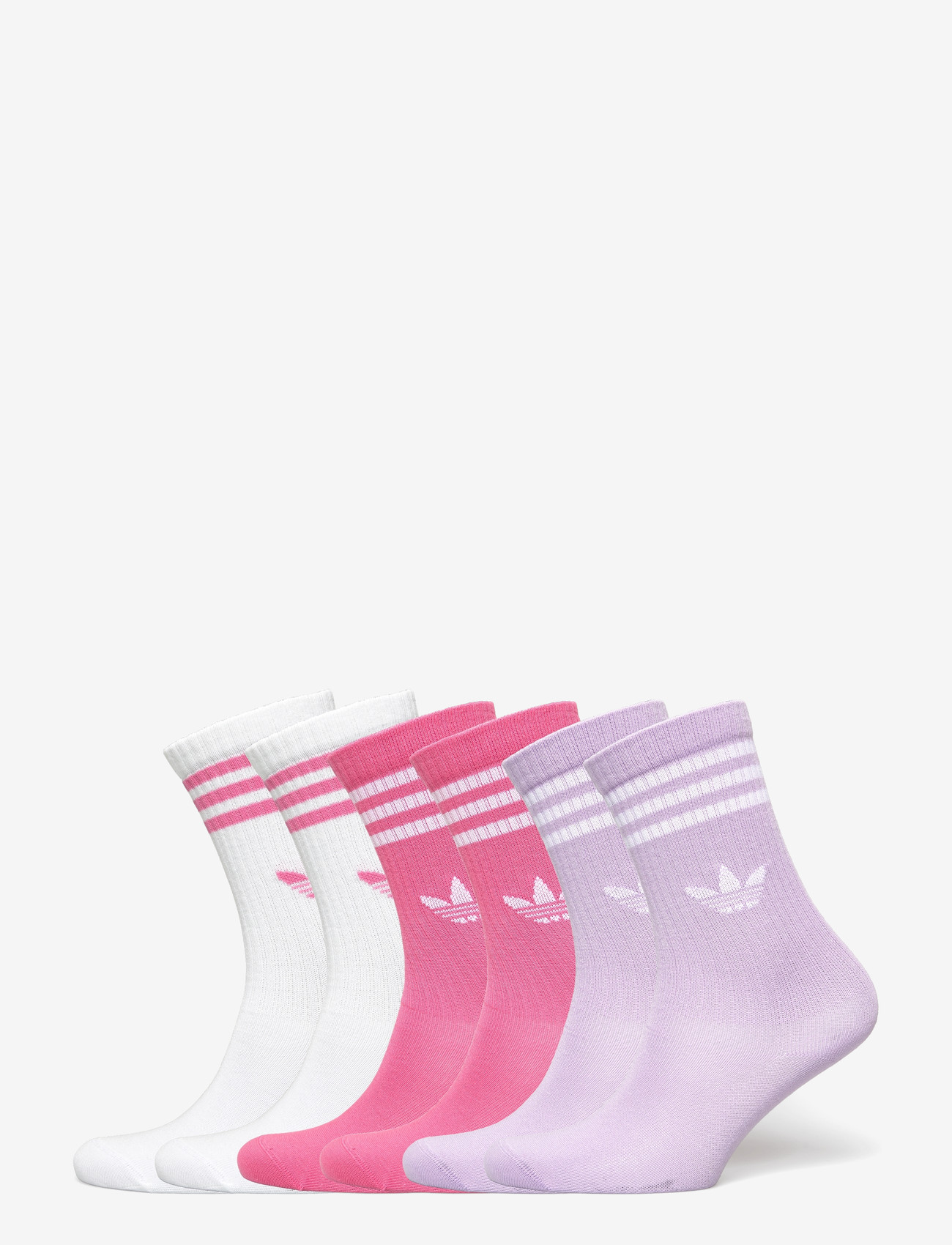 adidas Originals - 3S CREW S 6P K - strumpor - white/pnkfus/poplme - 0