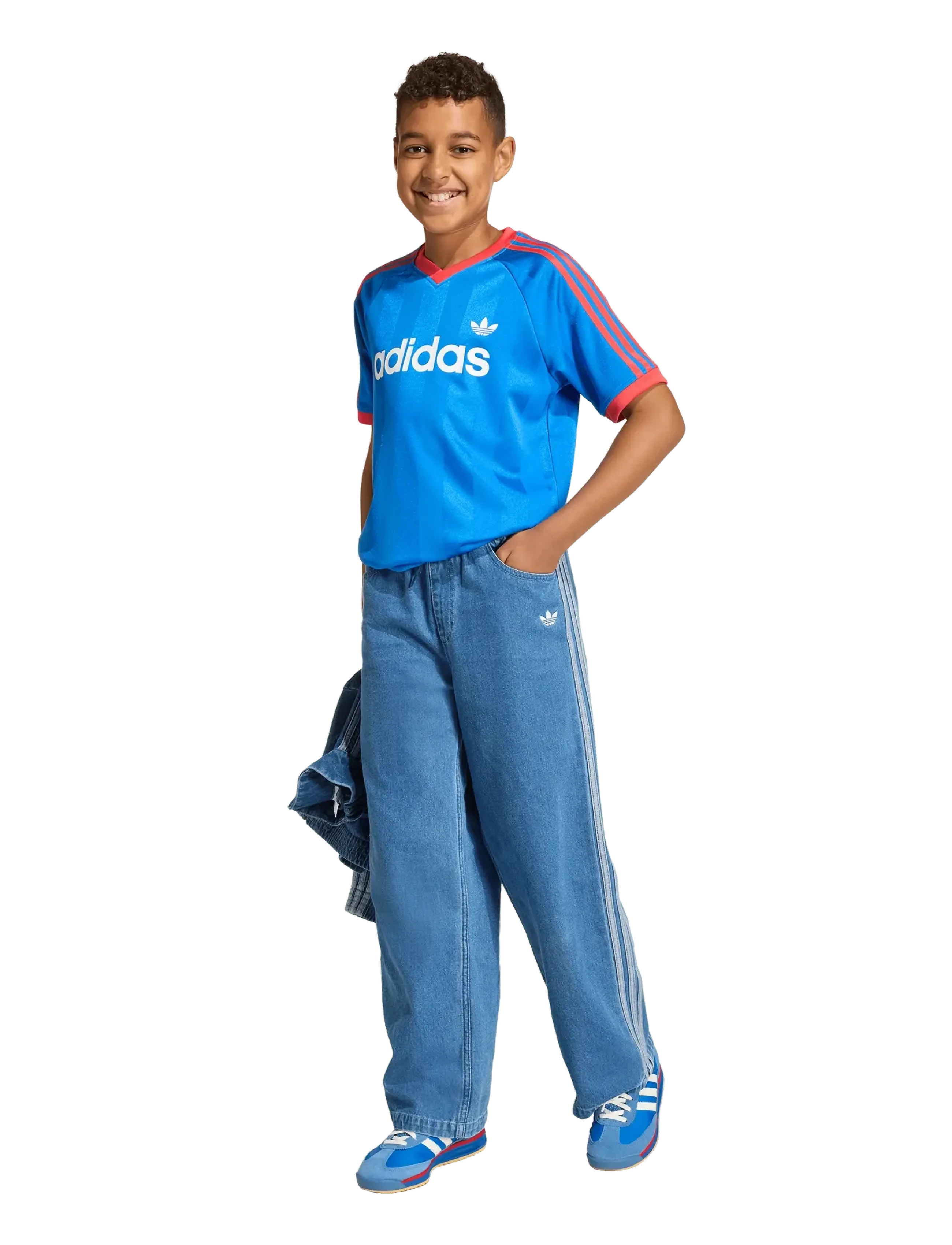 adidas Originals Lo Tee, 140, Blue, T-Shirts > Fodboldtrøjer, Børn