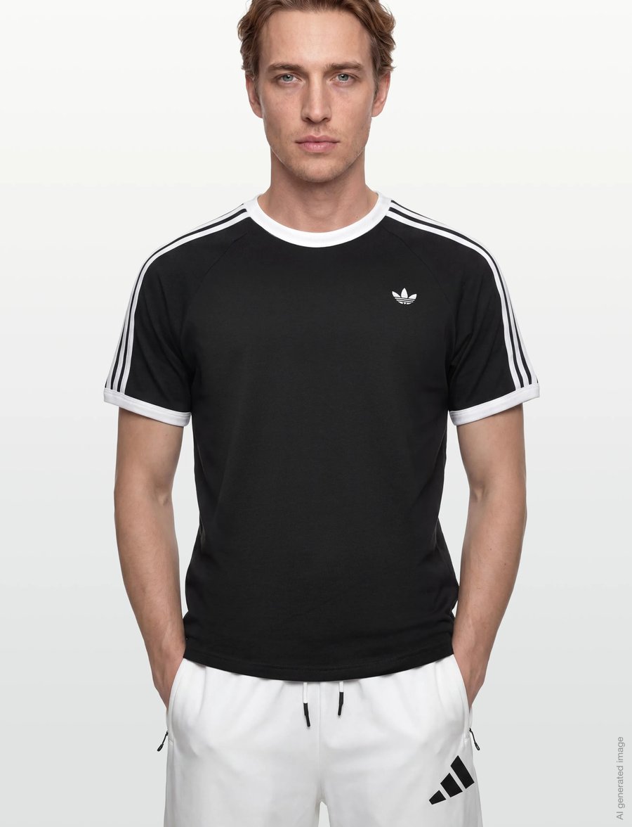 adidas Originals - 3S TEE - oberteile & t-shirts - black - 3