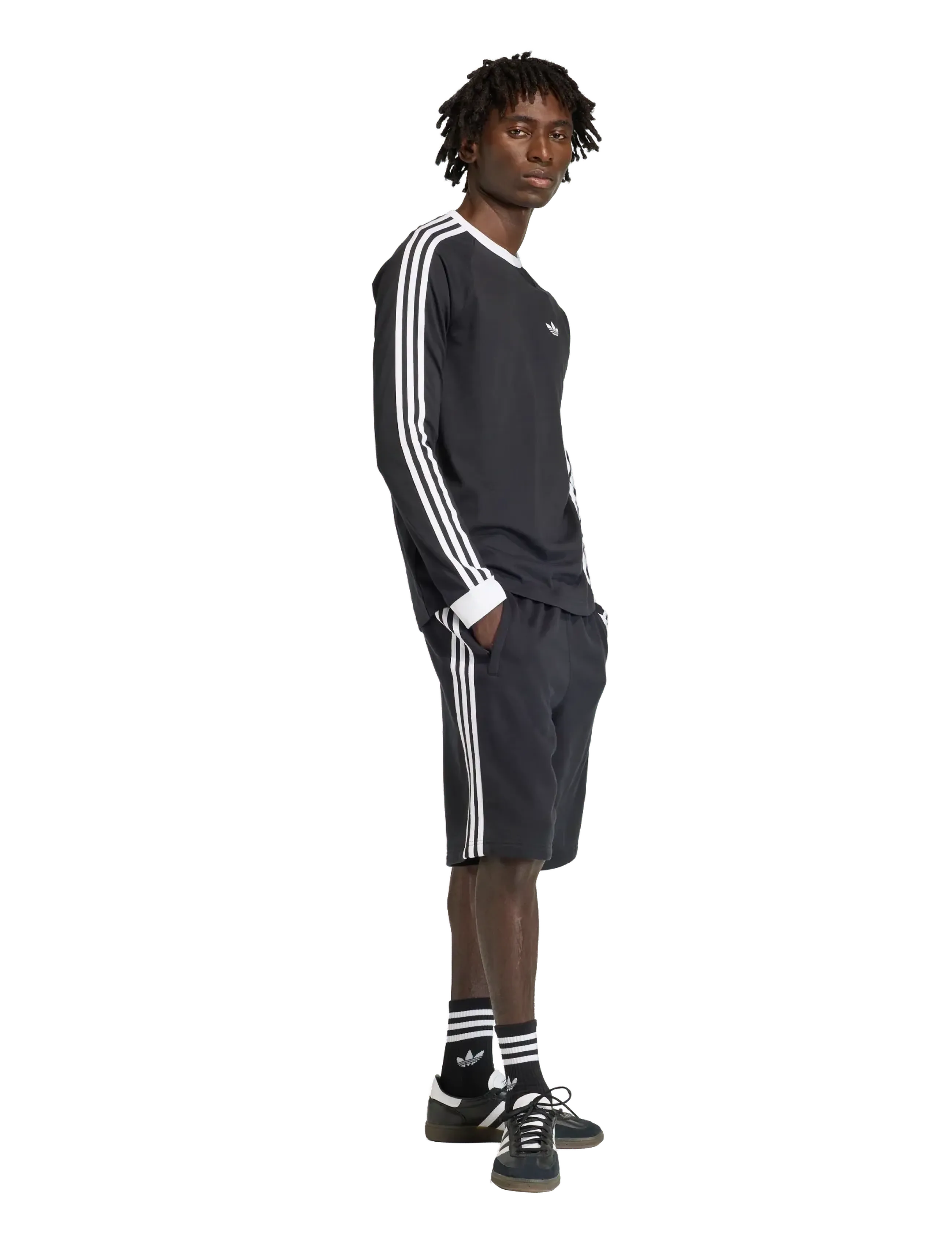 adidas Originals 3S Ls Tee, XS, Black