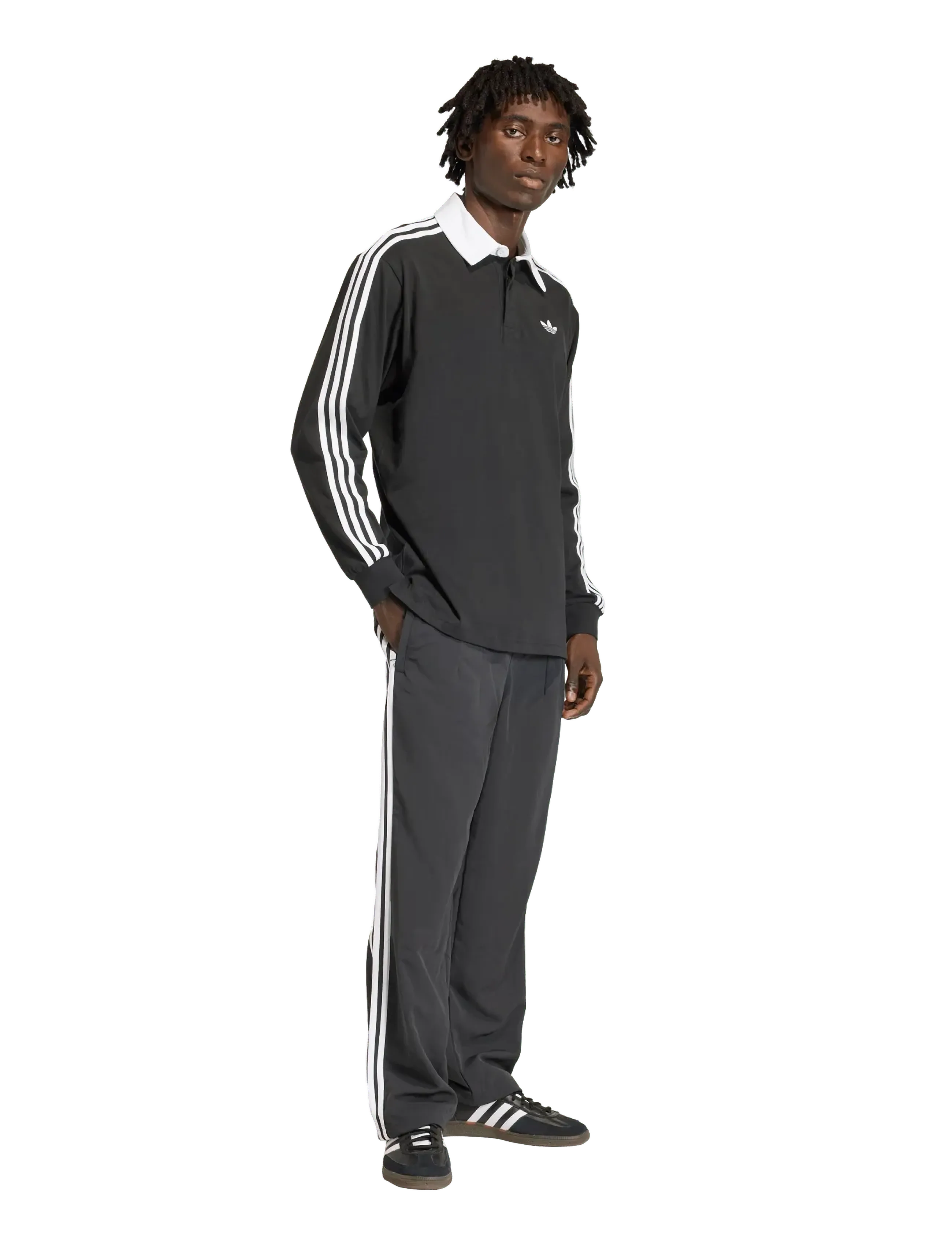 adidas Originals 3S Pl, S, Black, Sport Polos > Sport Long-sleeved Polos, Herre