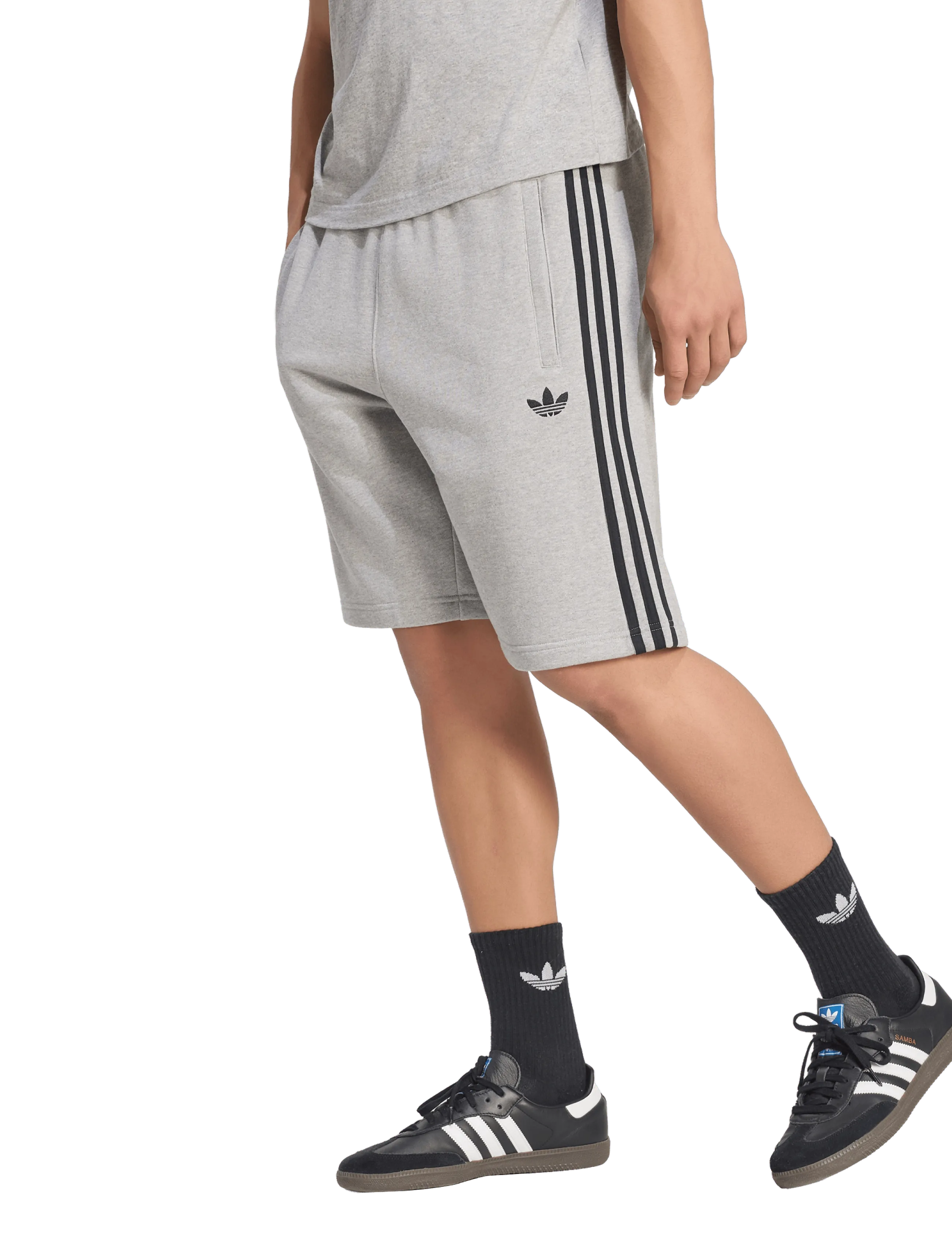 adidas Originals - 3S SHO - freizeit shorts - mgreyh/black - 3