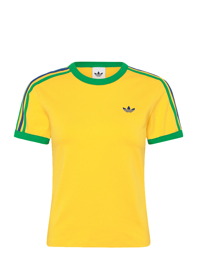 adidas Originals - 3S TEE SLIM - t-shirts - eqtyel/green/croyal - 0