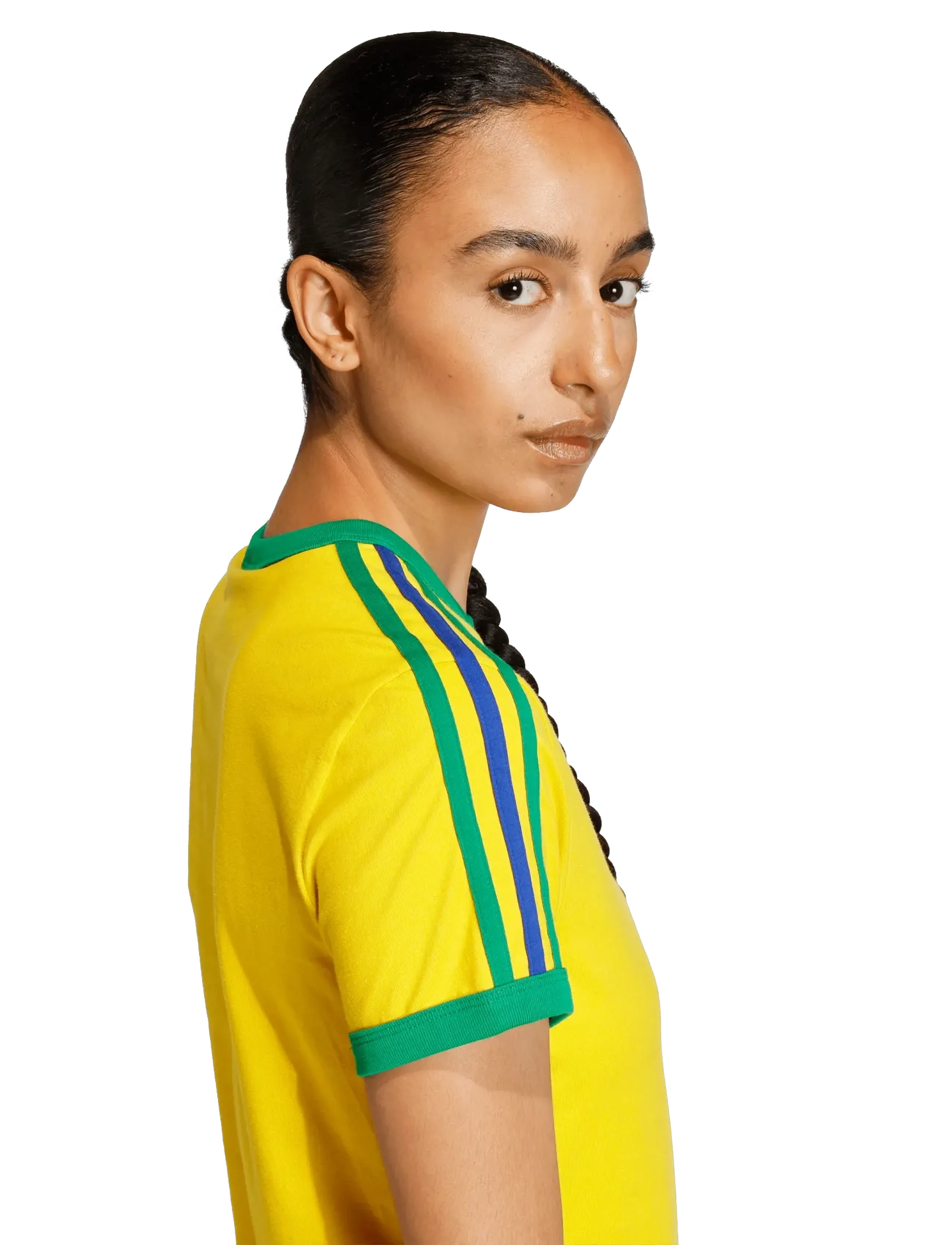 adidas Originals - 3S TEE SLIM - t-shirts - eqtyel/green/croyal - 5
