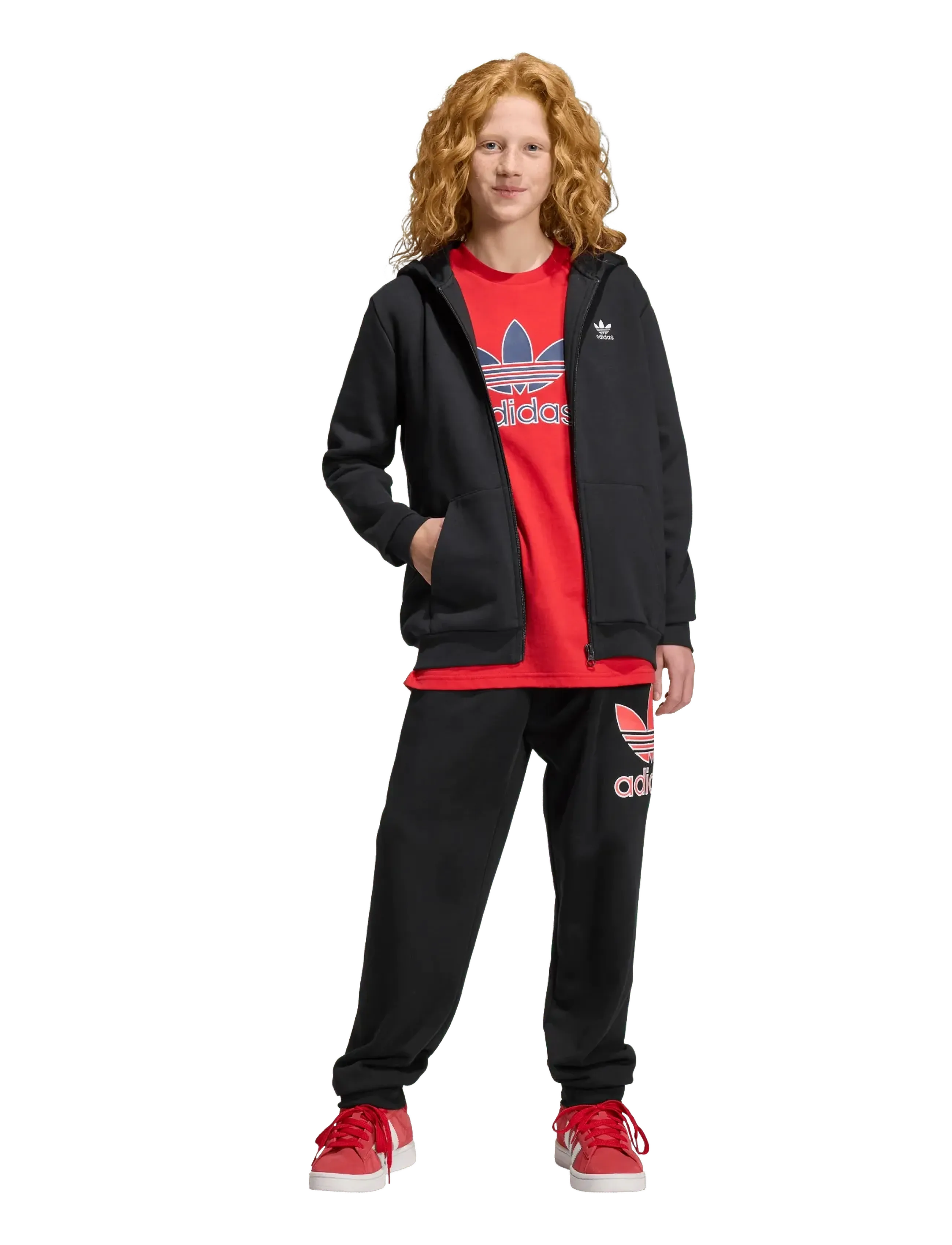 adidas Originals Full Zip Hoodie, 128, Sweatshirts & Hoodies, Schwarz - Kinder