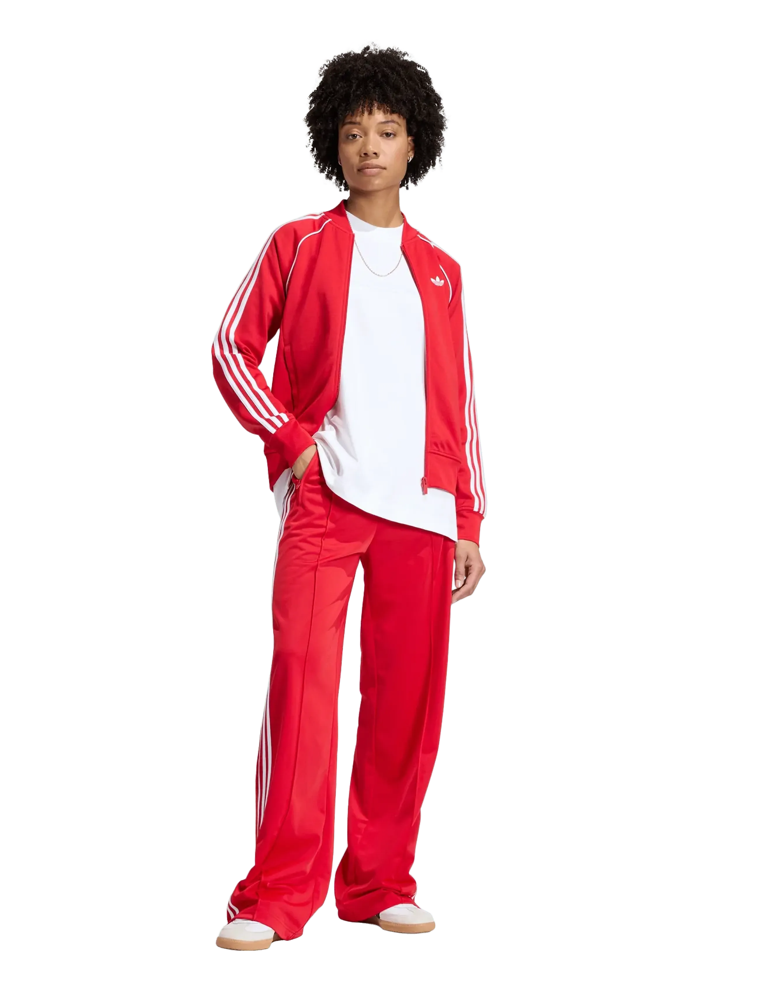adidas Originals FB LOOSE TP - Hosen - BETSCA/WHITE / red