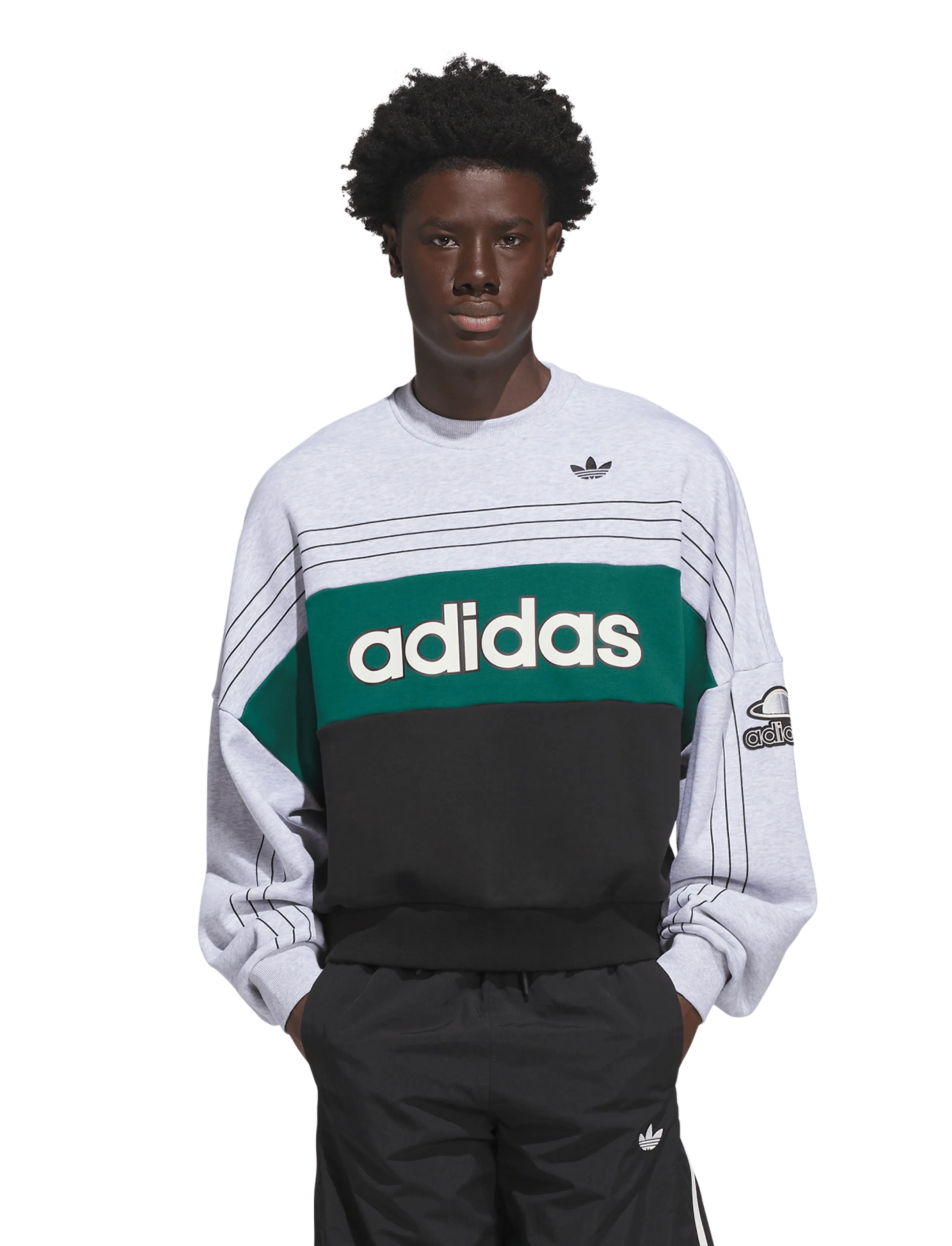 adidas Originals - VARSITY CREW - sweatshirts - lgreyh - 5
