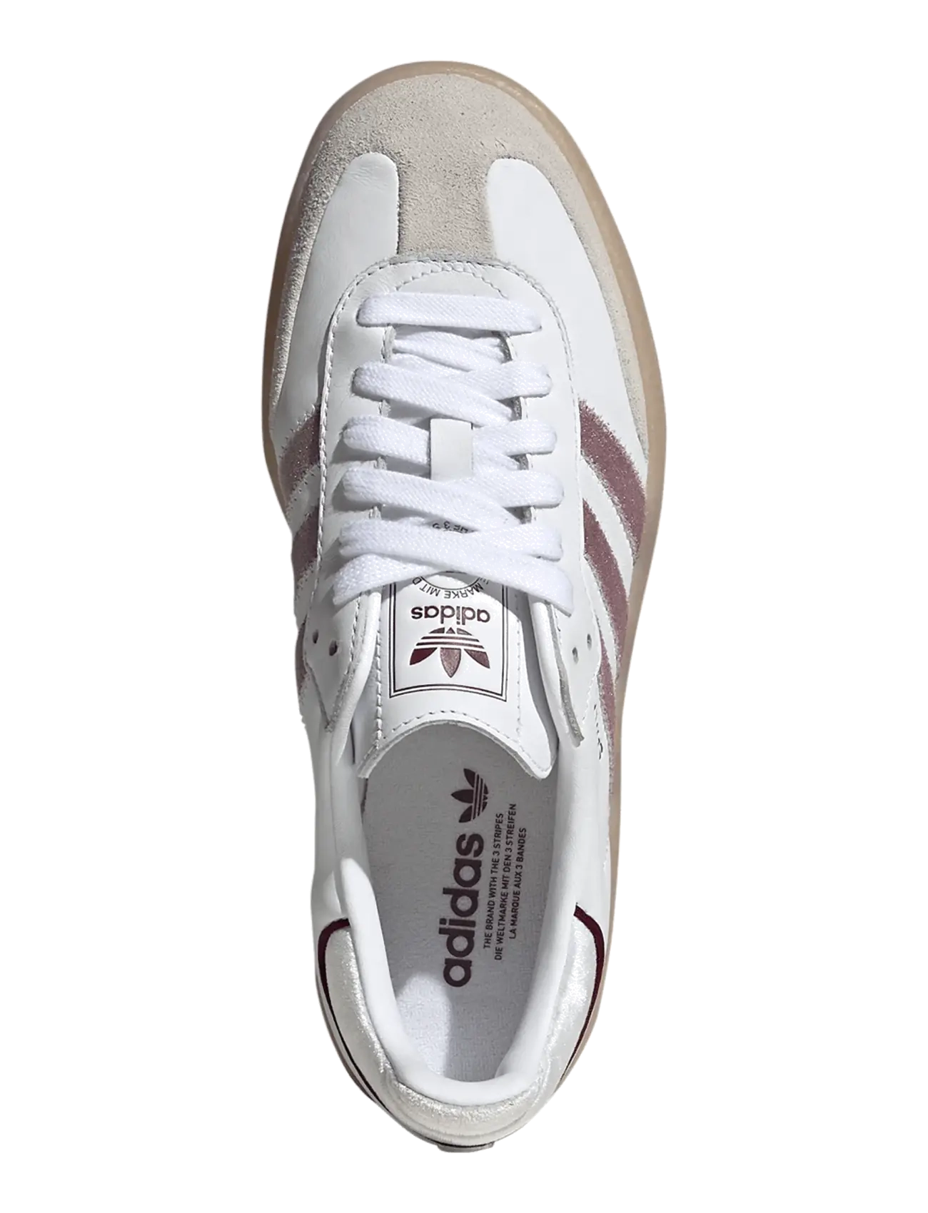 adidas Originals - SAMBAE W - låga sneakers - ftwwht/maroon/greone - 4