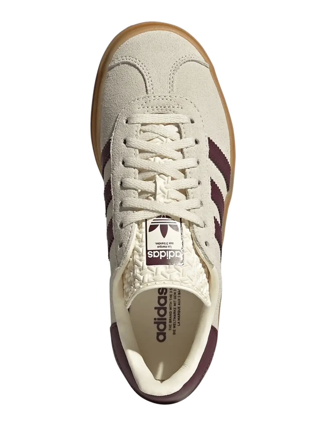 adidas Originals - GAZELLE BOLD J - lave sneakers - crewht/maroon/goldmt - 4
