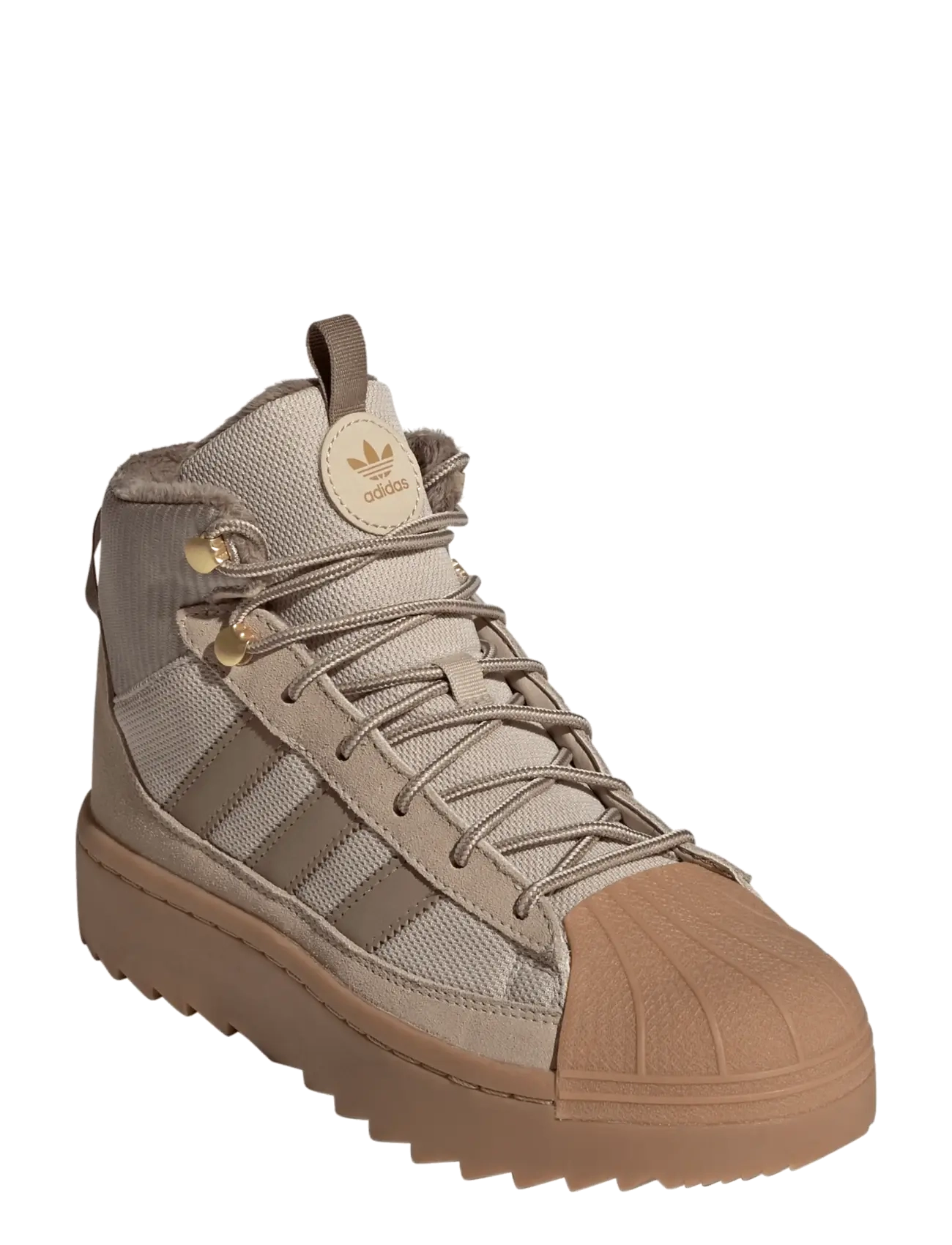 adidas Originals SUPERSTAR WINTER TREK J - Vinterstövlar - KHATHR/KHASIX/SUPCOL / beige