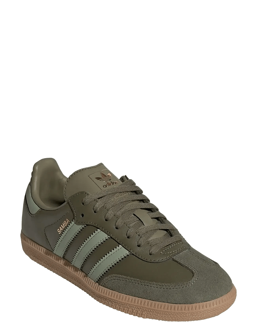 adidas Originals - SAMBA OG J - lave sneakers - olistr/tengrn/gum4 - 0