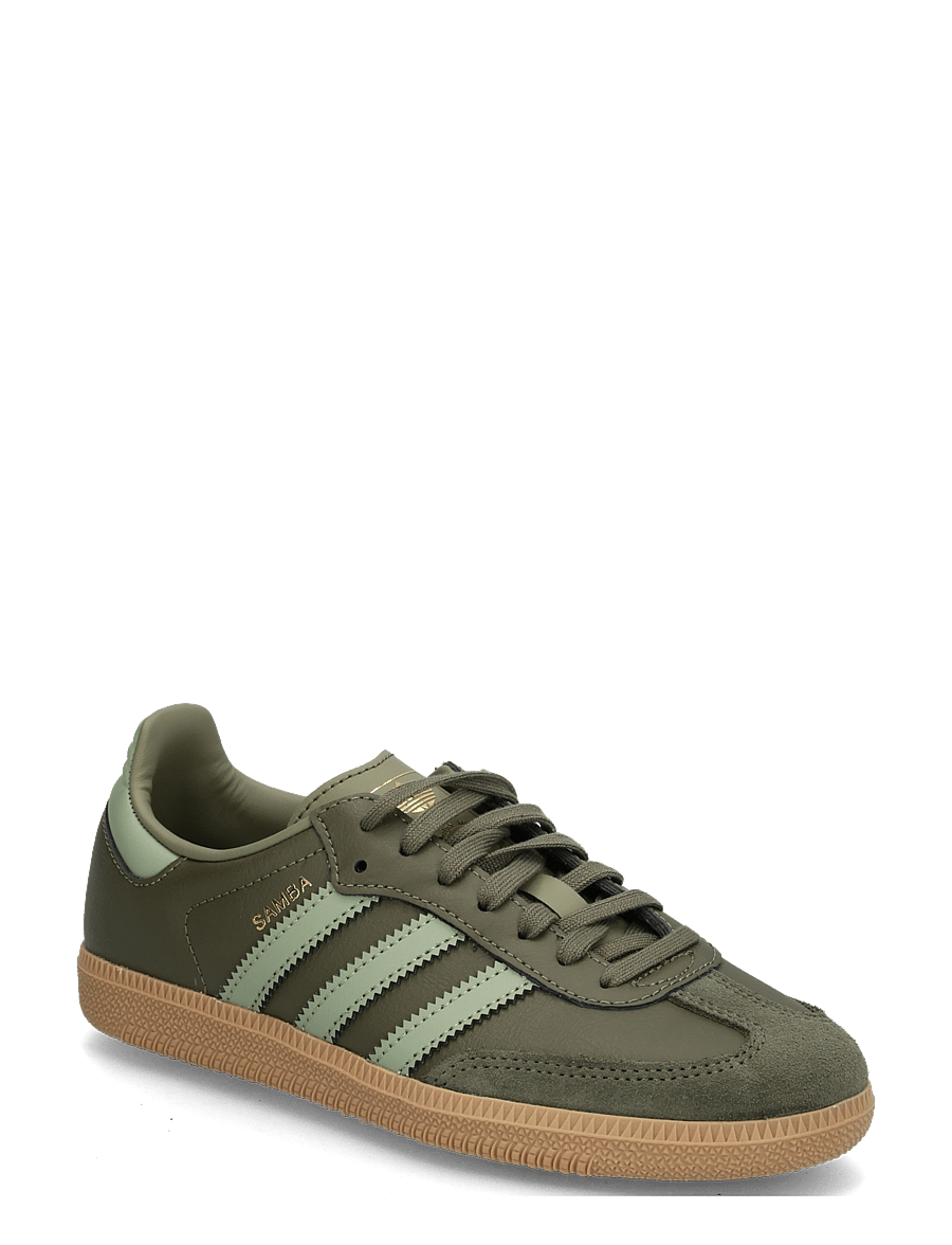 adidas Originals - SAMBA OG J - niedriger schnitt - olistr/tengrn/gum4 - 0