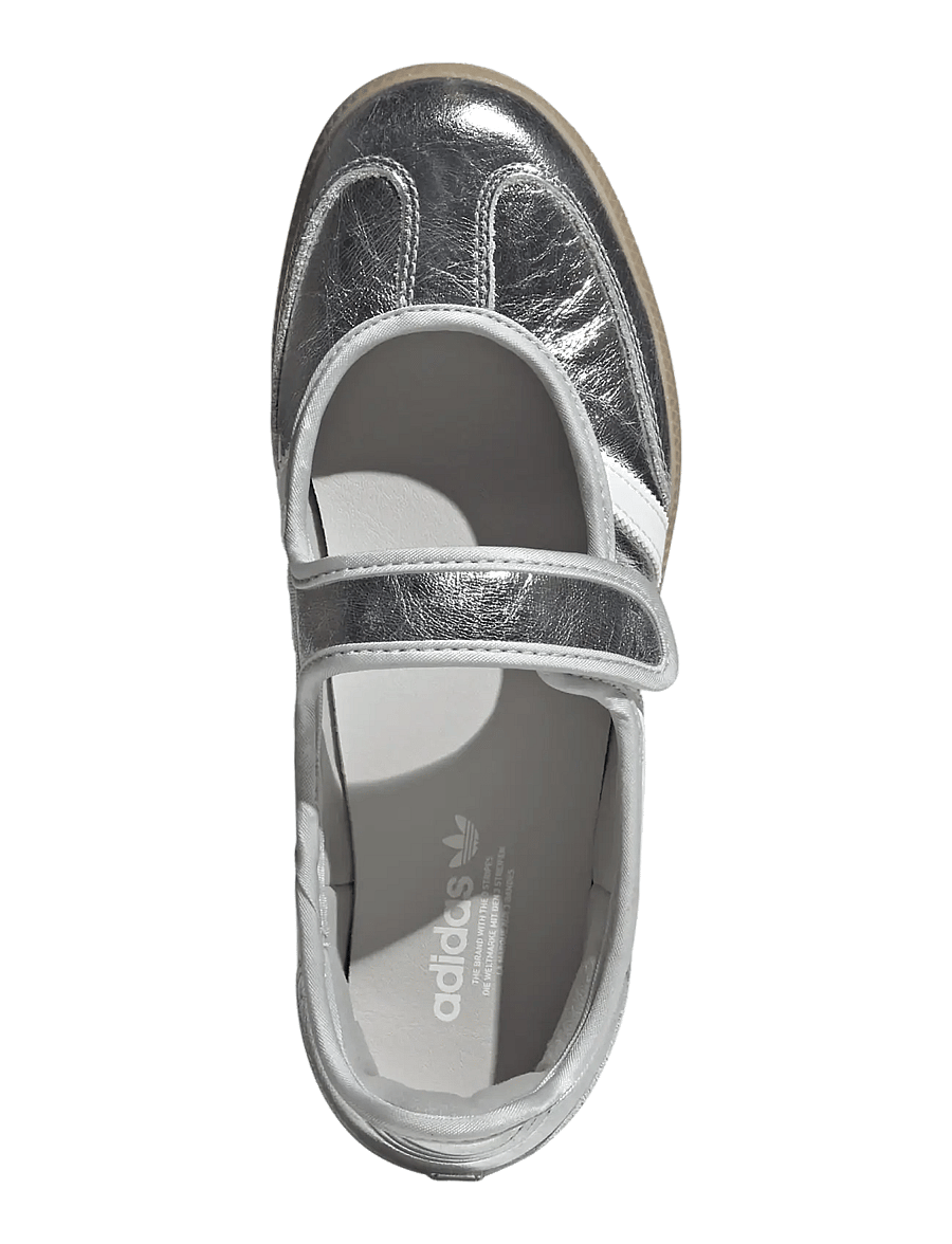 adidas Originals - SAMBA JANE W - slip-on sneakers - silvmt/owhite/gum4 - 3