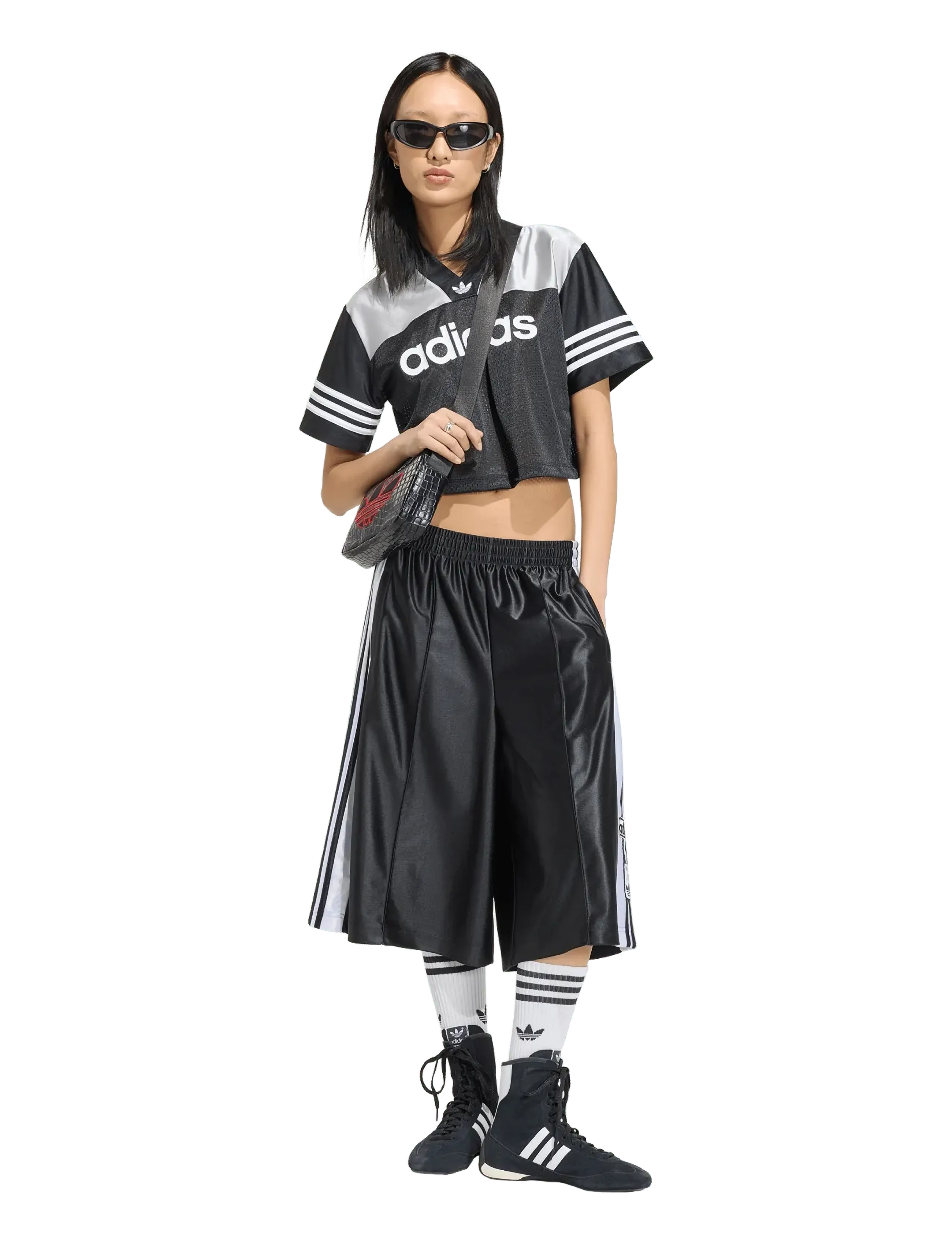 adidas Originals - LONG SHORTS - casual shorts - black/white - 2
