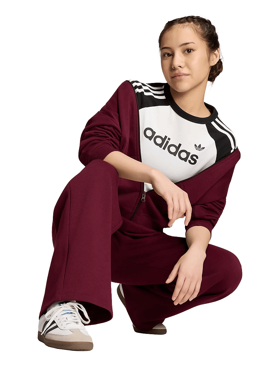 adidas Originals - WIDE LEG PANTS - sweatpants - maroon - 0