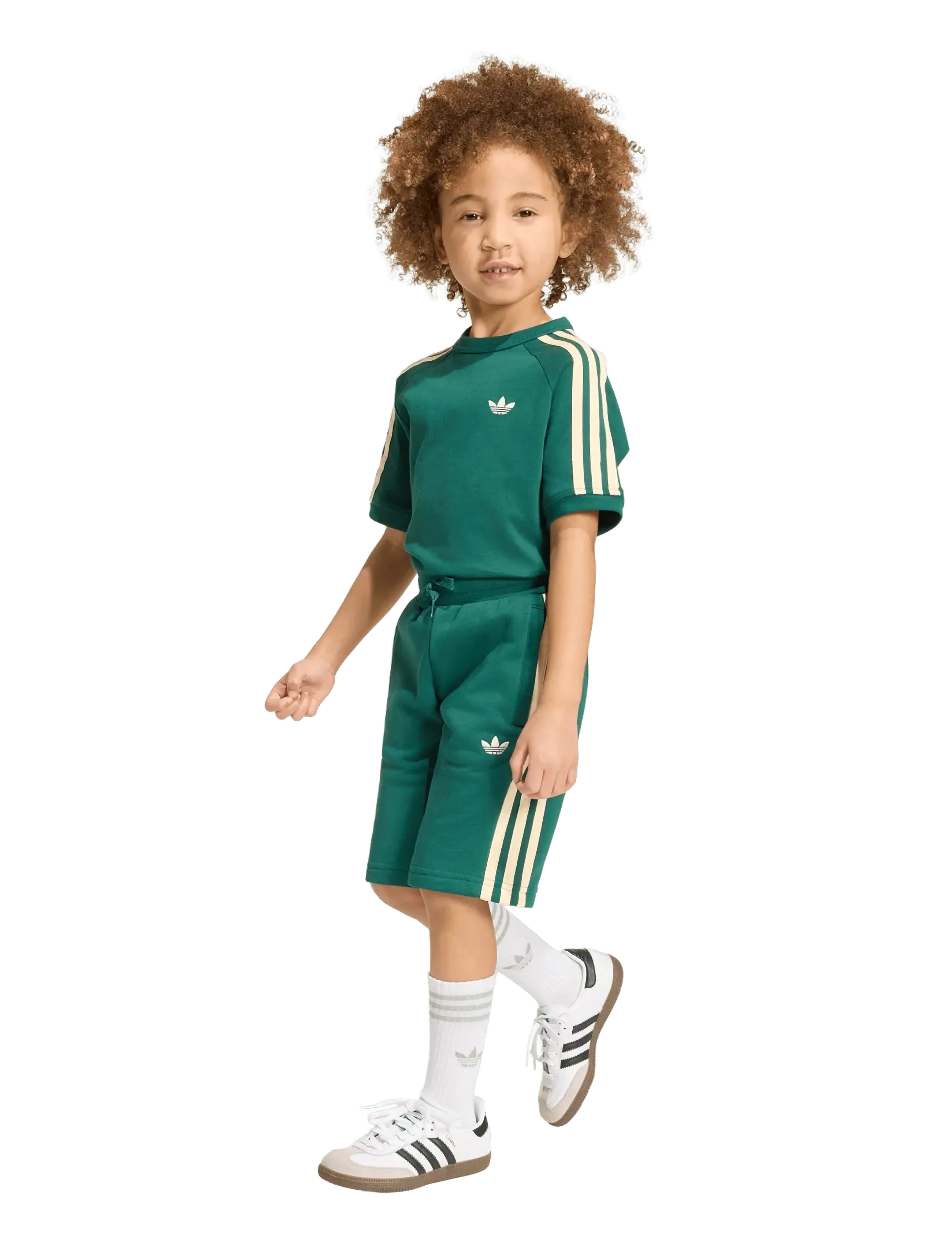 adidas Originals 3 Stripe Sts, 128, Sets, Grün - Sets With Short-sleeved T-shirt, Kinder