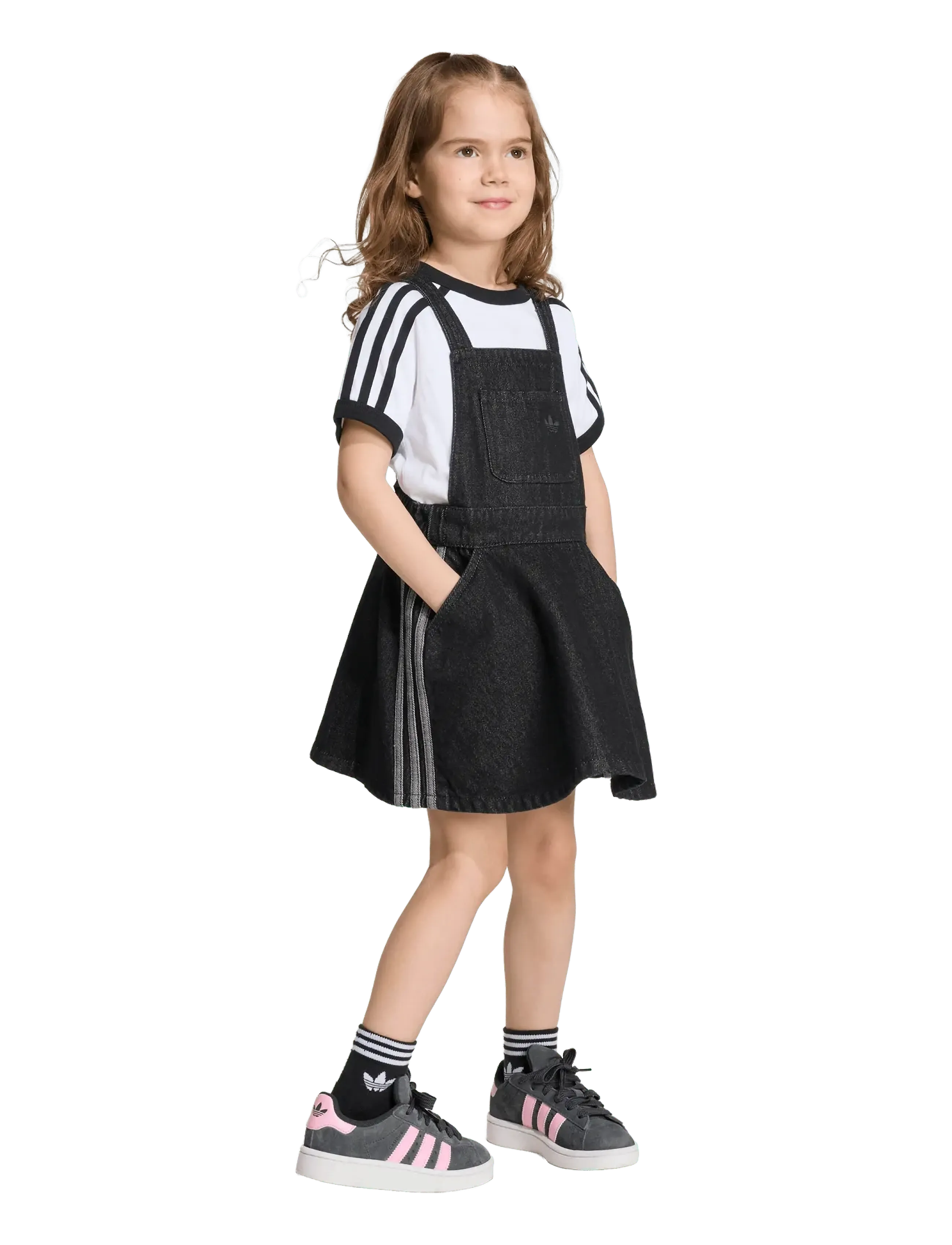adidas Originals Denim Dress, 116, Dresses, Schwarz - Dungaree Kinder