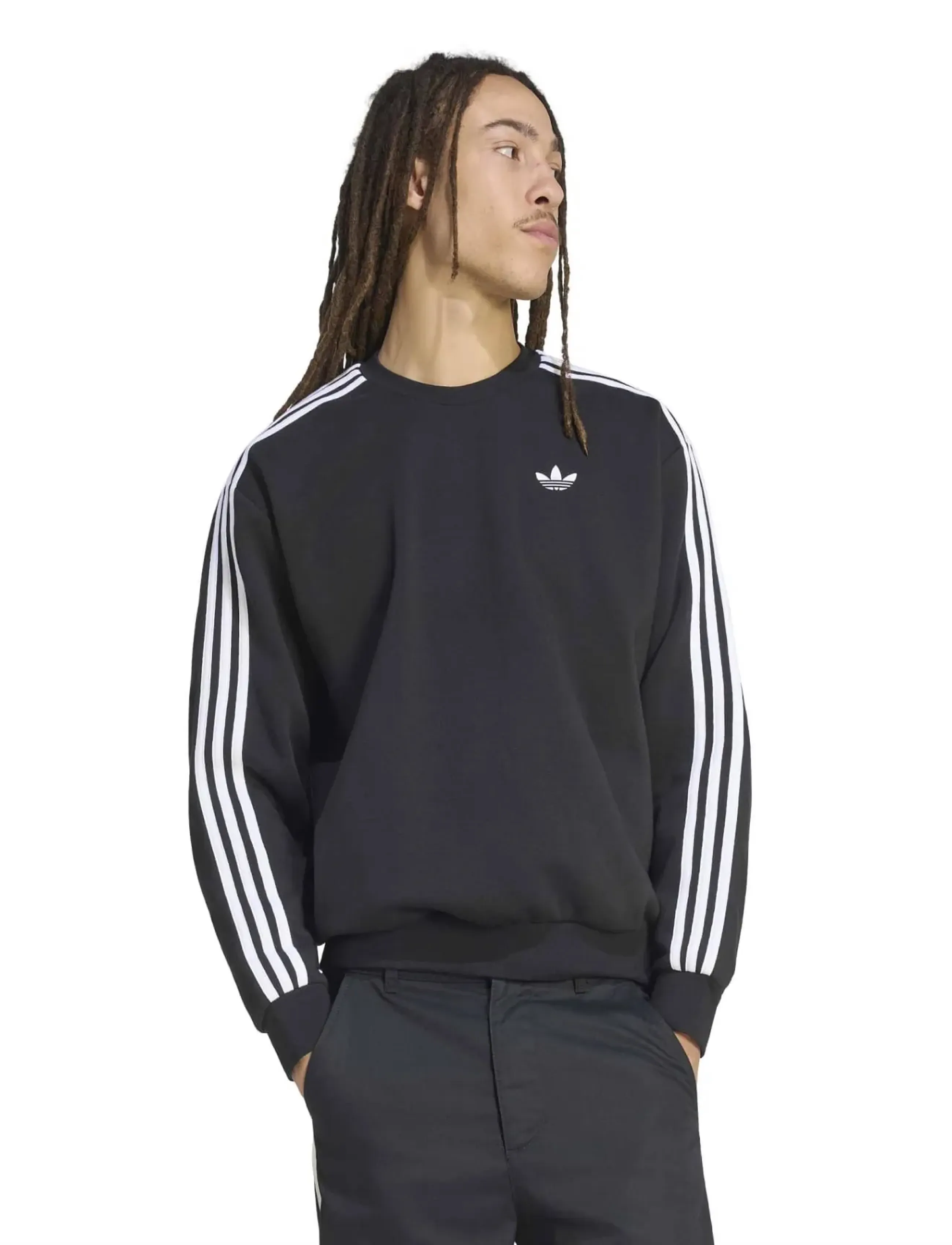 adidas Originals 3S CREW - Tøj - BLACK/WHITE / black