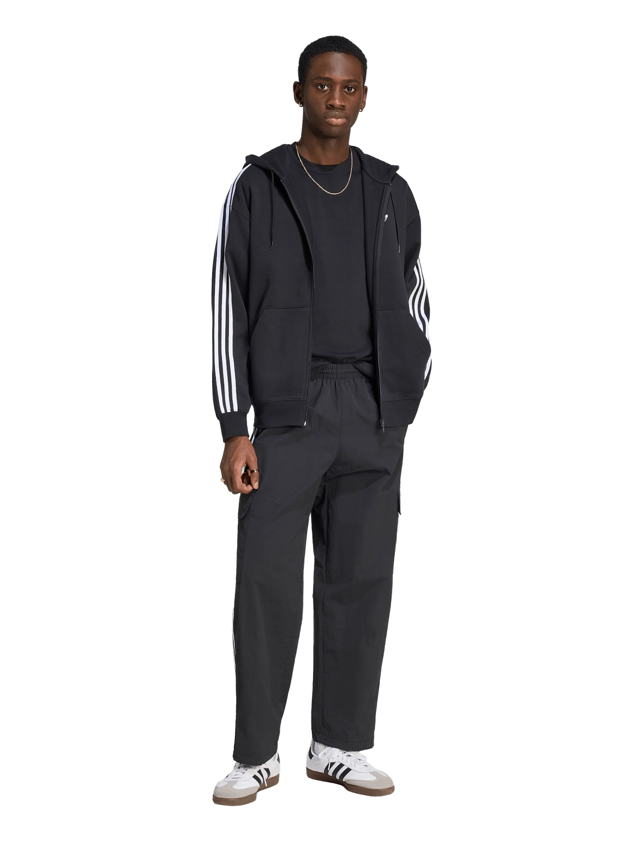 adidas Originals Baggy Fz Hoodie, Mænd, Baggy Lynlåshættetrøje, Sort, Str: XXL