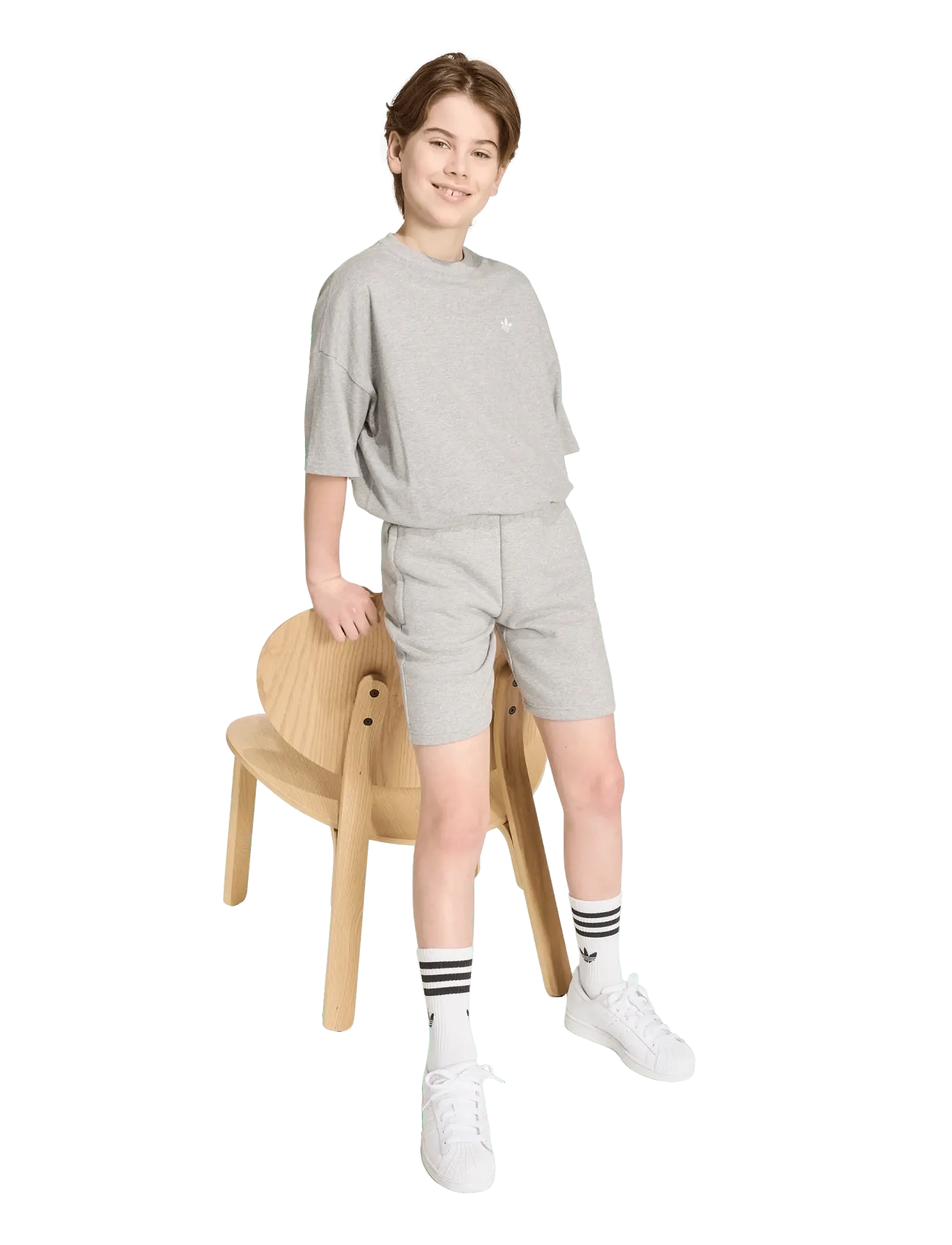 adidas Originals Shorts Tee Set, 140, Sets, Grau - Sets With Short-sleeved T-shirt, Kinder