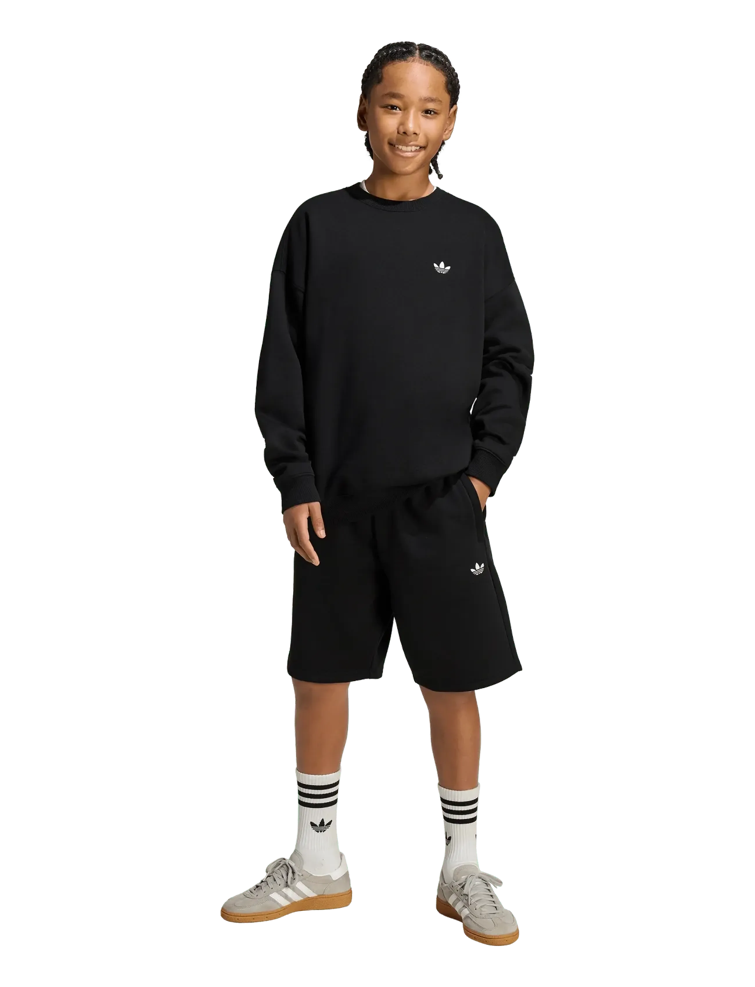 adidas Originals Crew Shorts Set, 170, Black