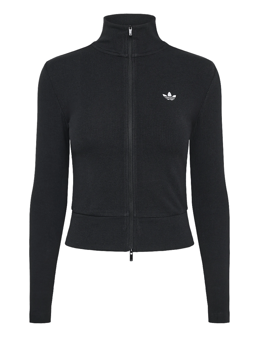 adidas Originals - ESS RIB FZ TT - långärmade tröjor - black - 1