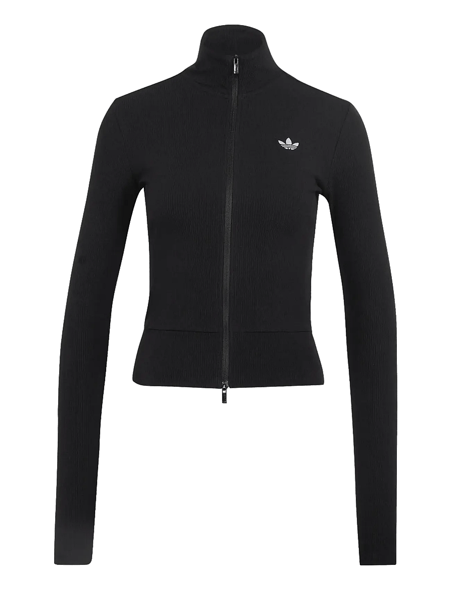 adidas Originals - ESS RIB FZ TT - langærmede t-shirts - black - 1