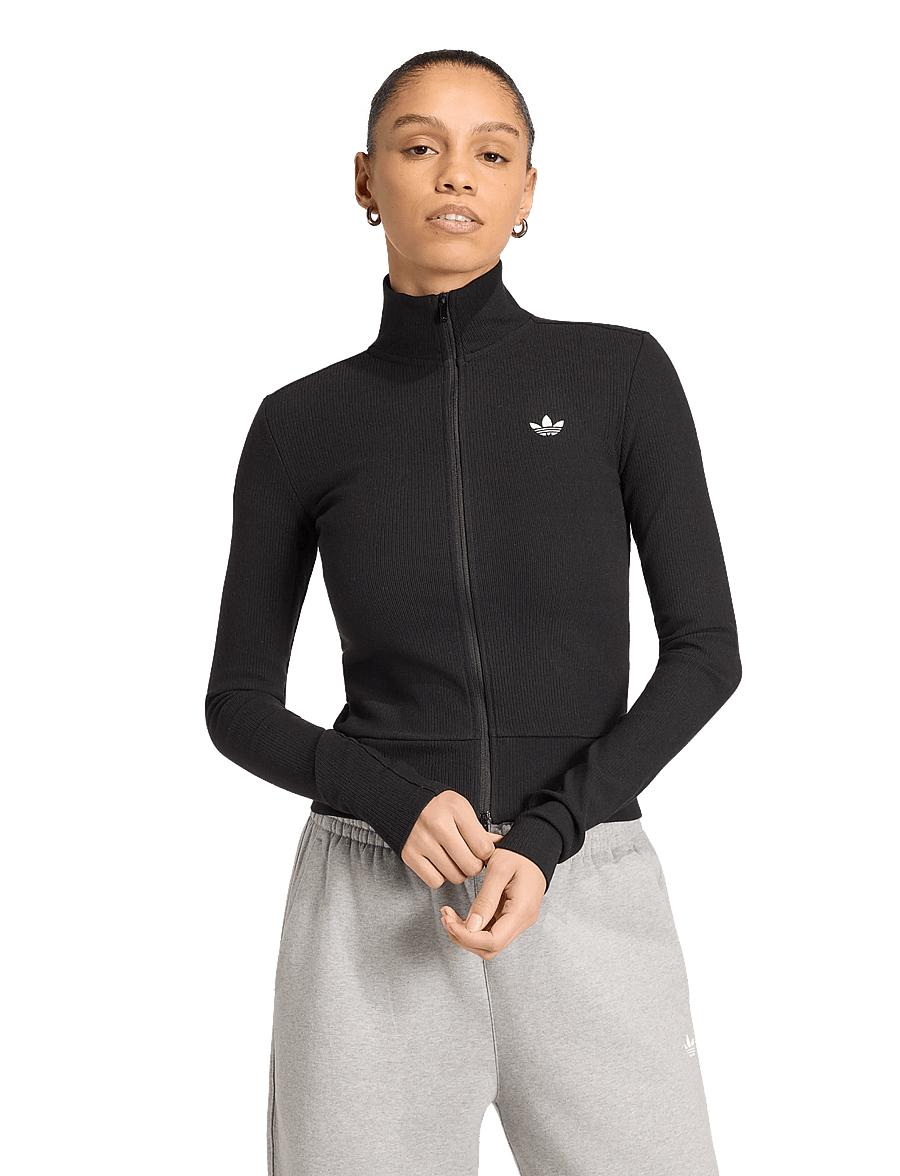 adidas Originals - ESS RIB FZ TT - langærmede t-shirts - black - 2