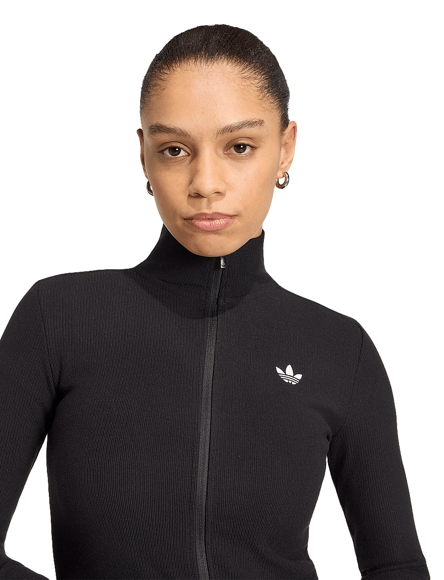 adidas Originals - ESS RIB FZ TT - langærmede t-shirts - black - 3
