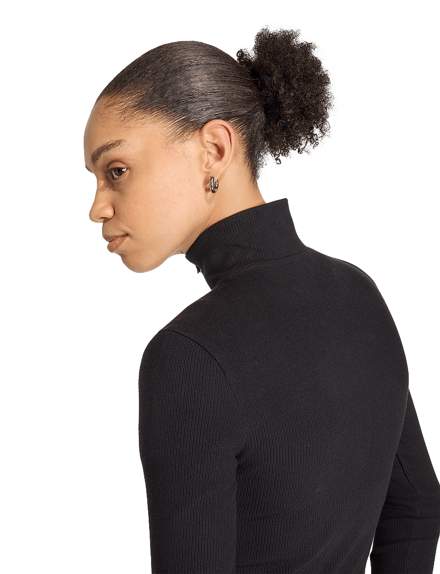 adidas Originals - ESS RIB FZ TT - langærmede t-shirts - black - 4