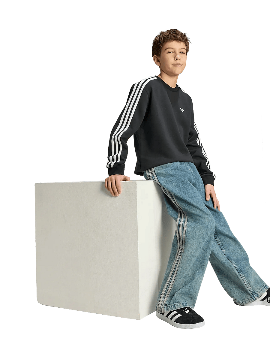 adidas Originals - 3 STRIPE CREW - dressipluusid - black - 0
