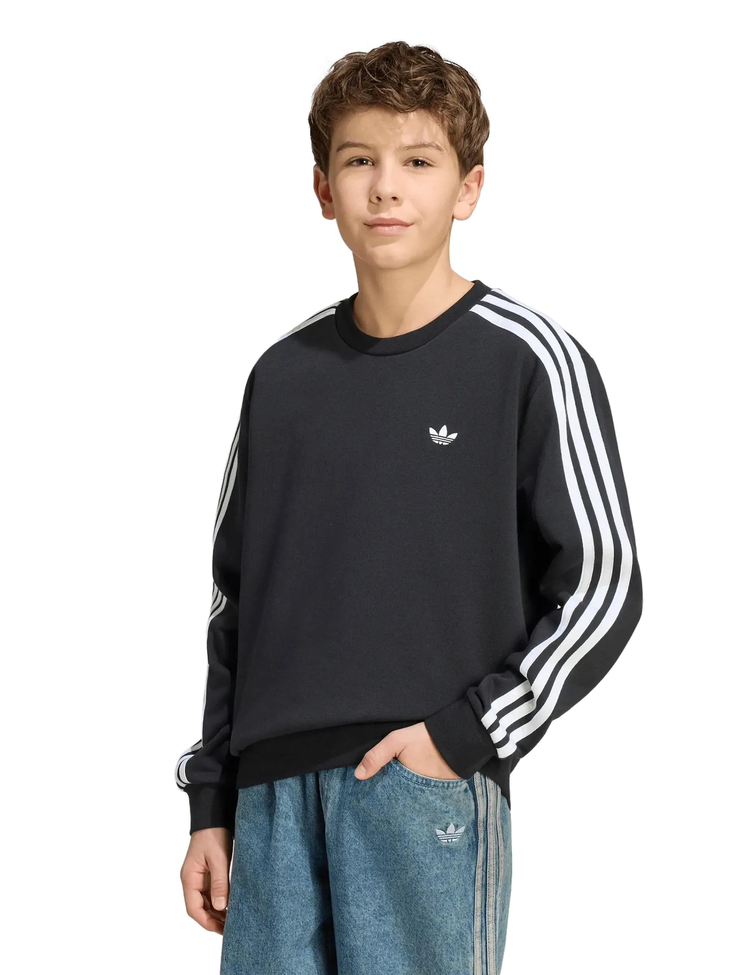 adidas Originals - 3 STRIPE CREW - black - 3