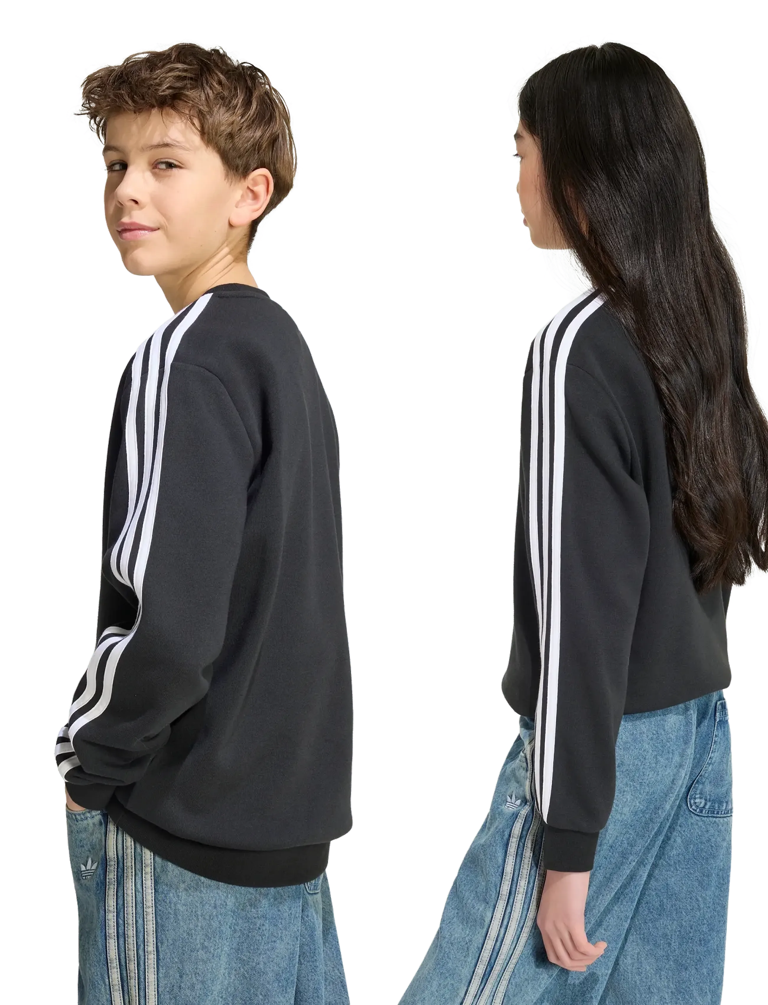 adidas Originals - 3 STRIPE CREW - black - 4