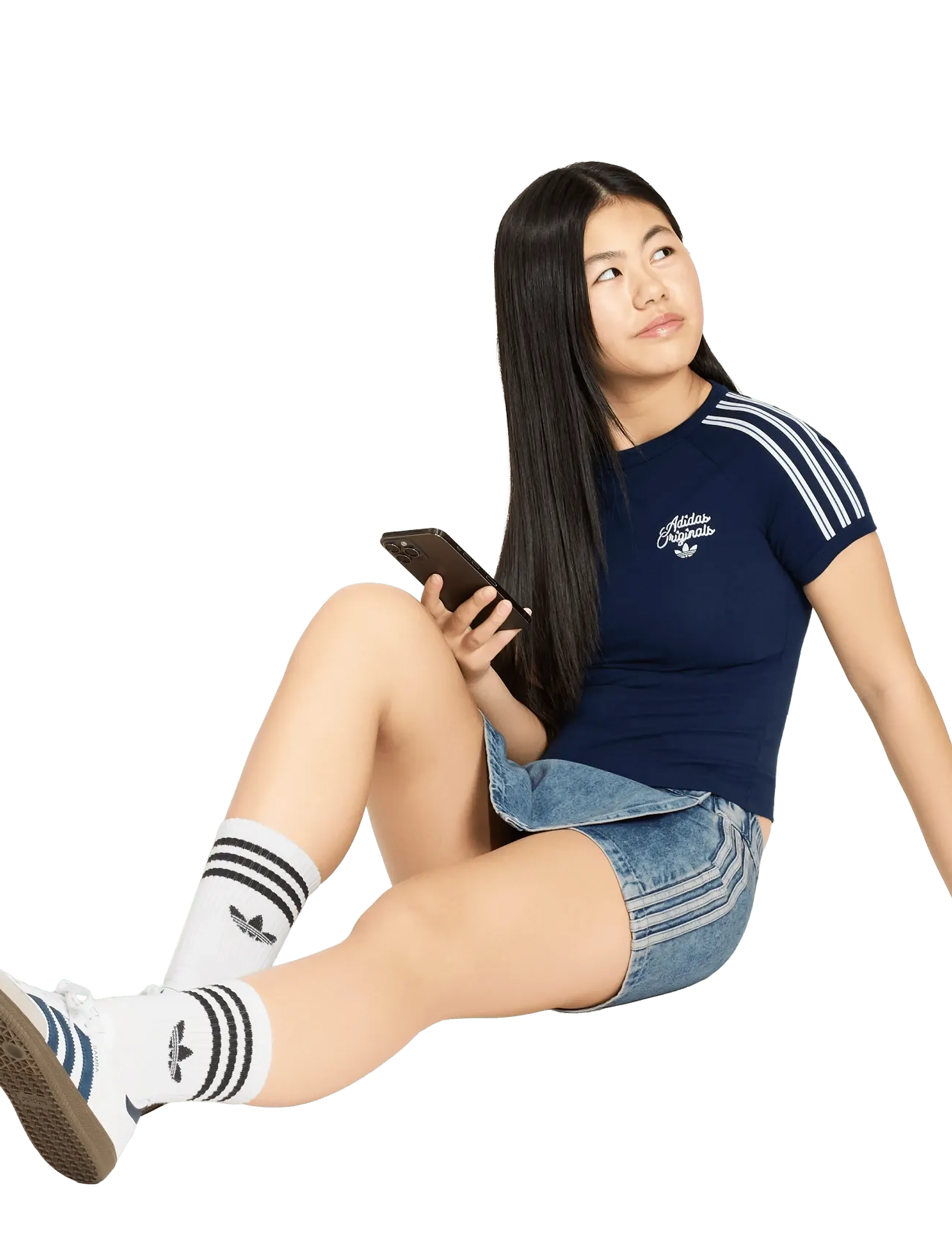adidas Originals Denim Skort, 140, Röcke, Blau - Kinder