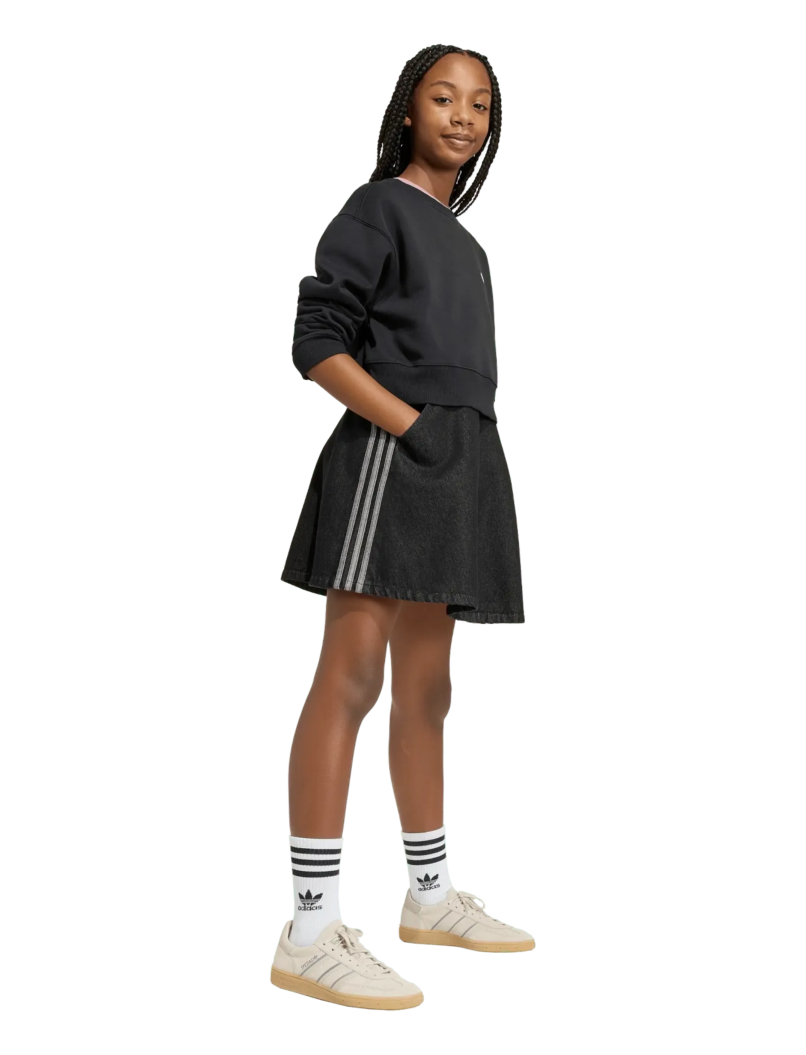 adidas Originals Denim Dress, 140, Dresses, Schwarz - Dungaree Kinder