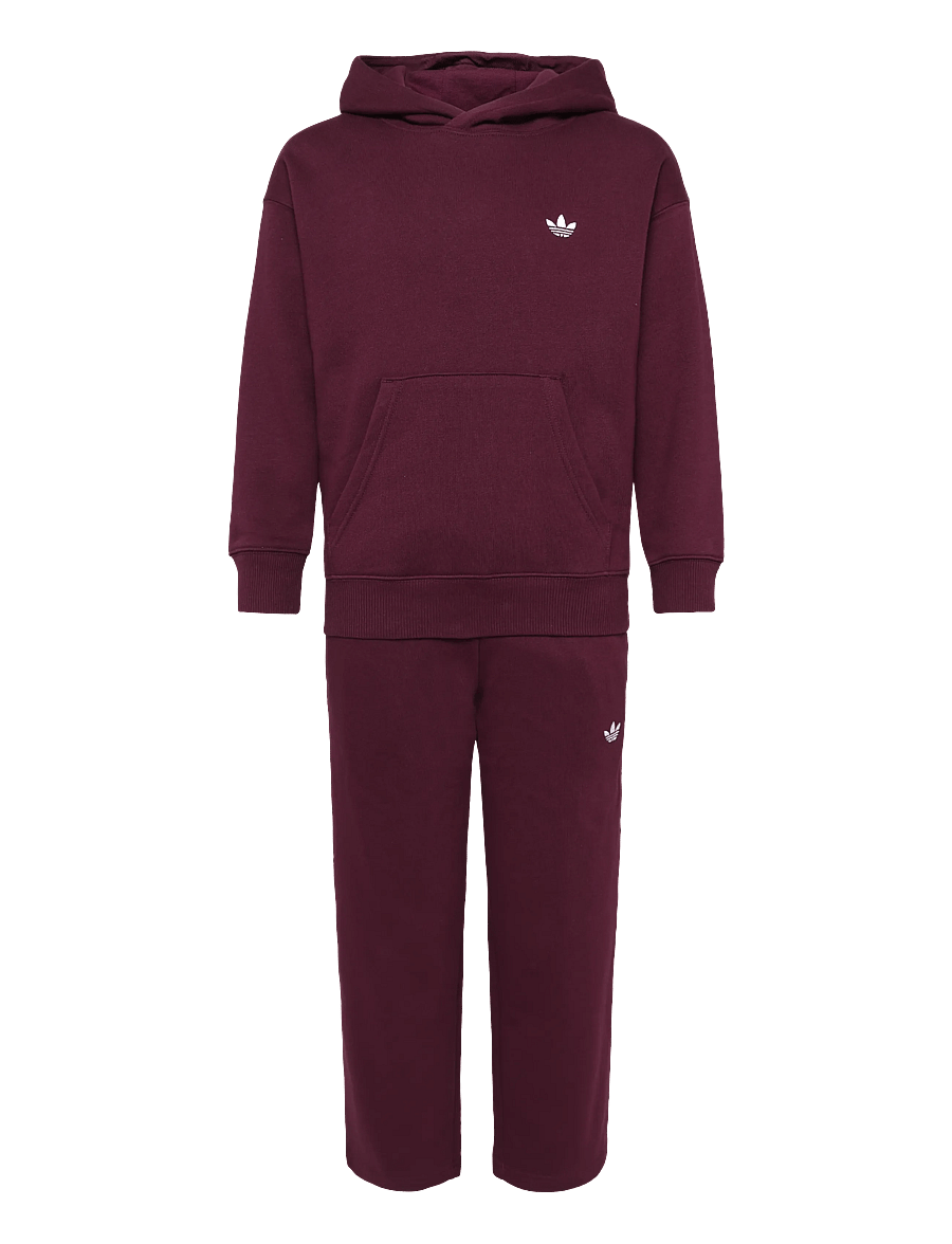 adidas Originals - HOODIE PANT SET - trainingsanzug - maroon - 0