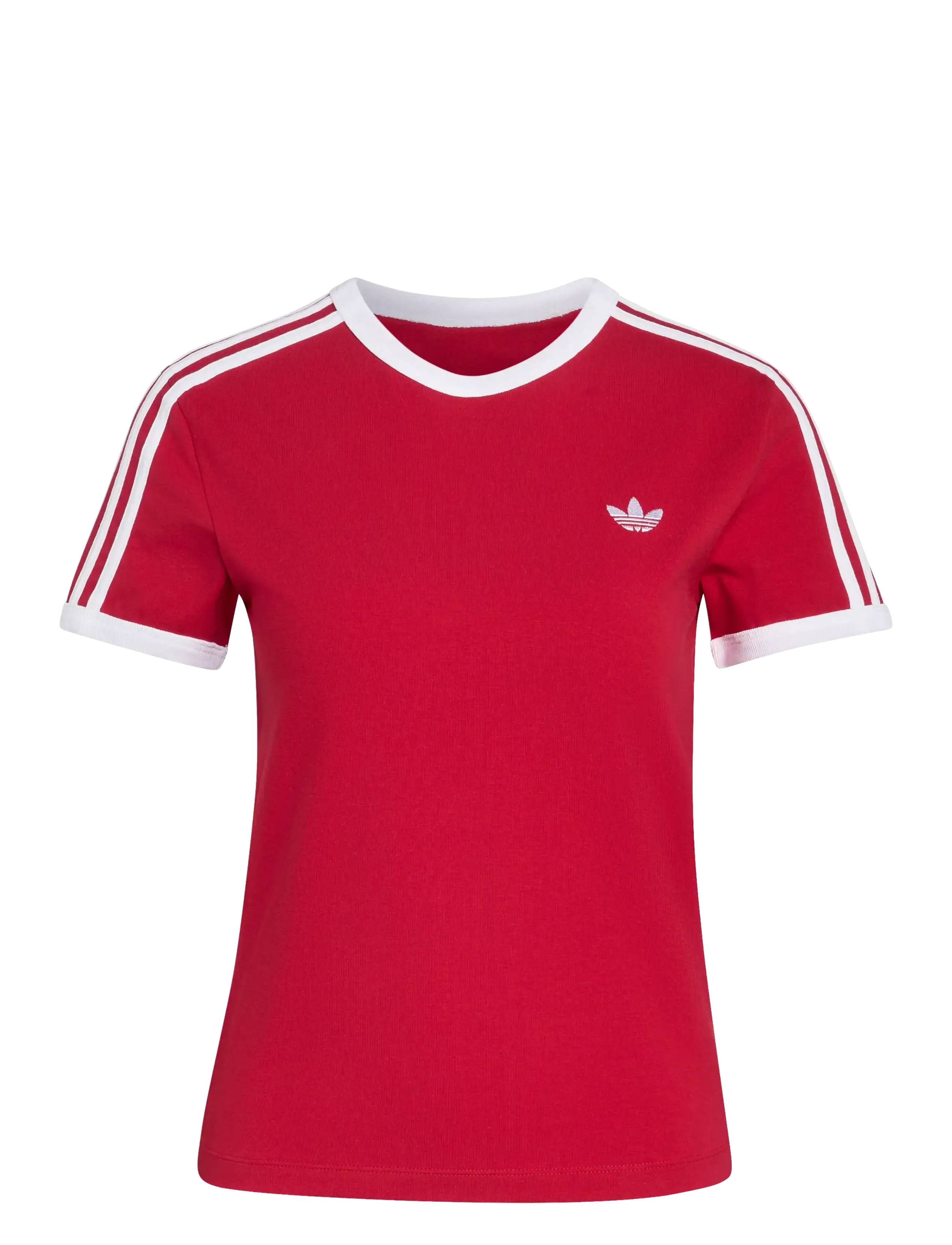 adidas Originals 3S TEE SLIM - adidas - TMVIRE/WHITE / red