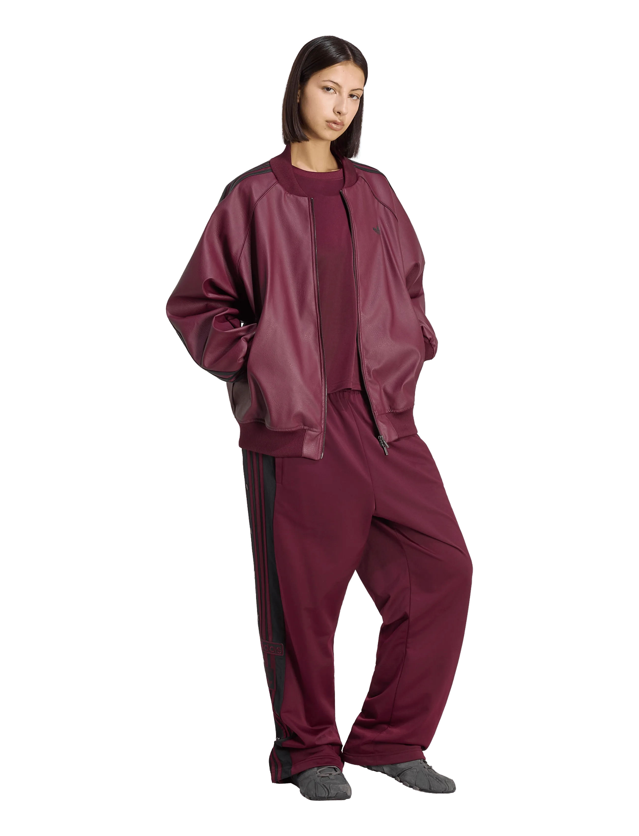 adidas Originals Firebird TEE - T-skjorter - MAROON/BLACK / burgundy