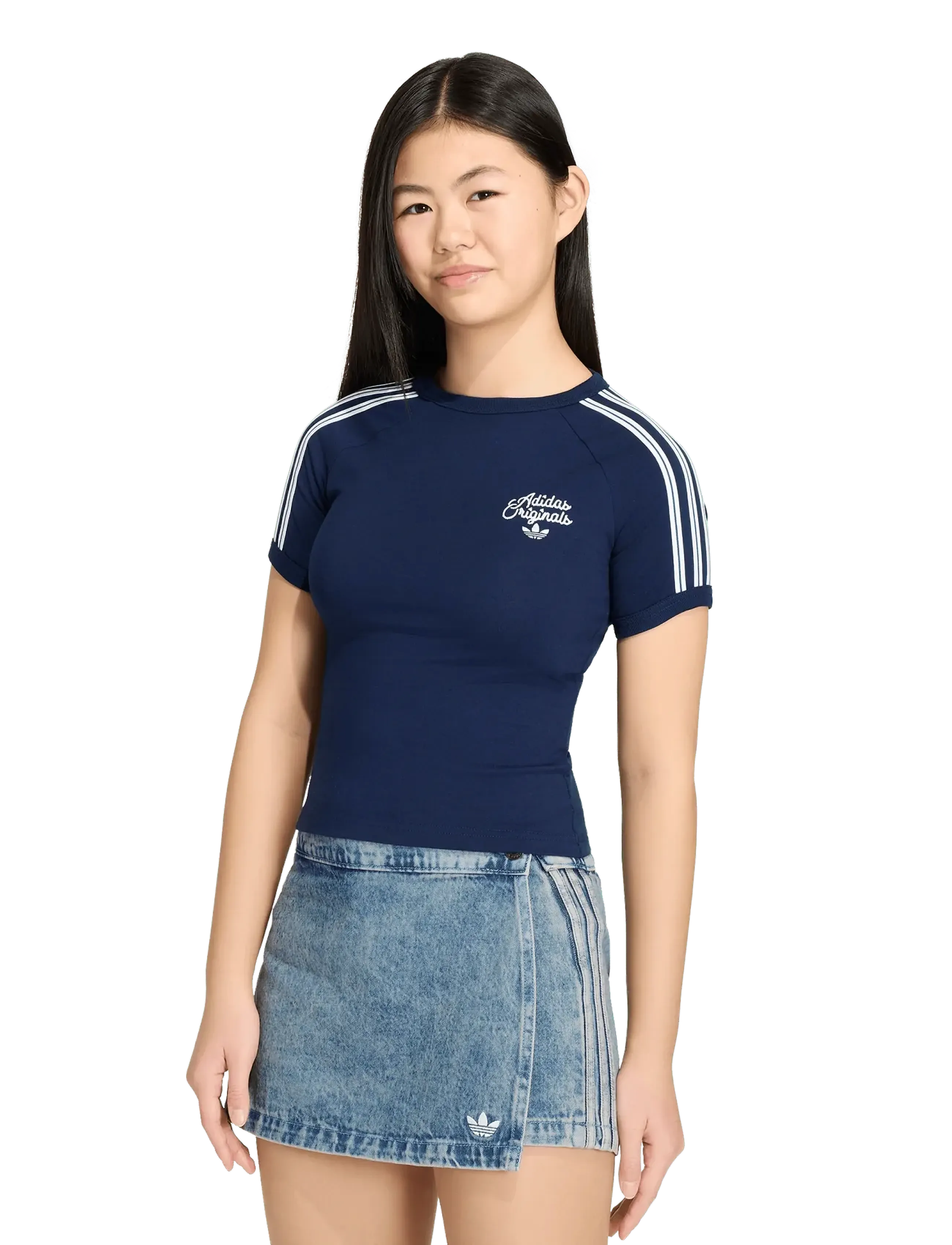 adidas Originals Sl 3 Stripe Tee, 164, Navy, T-Shirts > Kortærmede, Børn