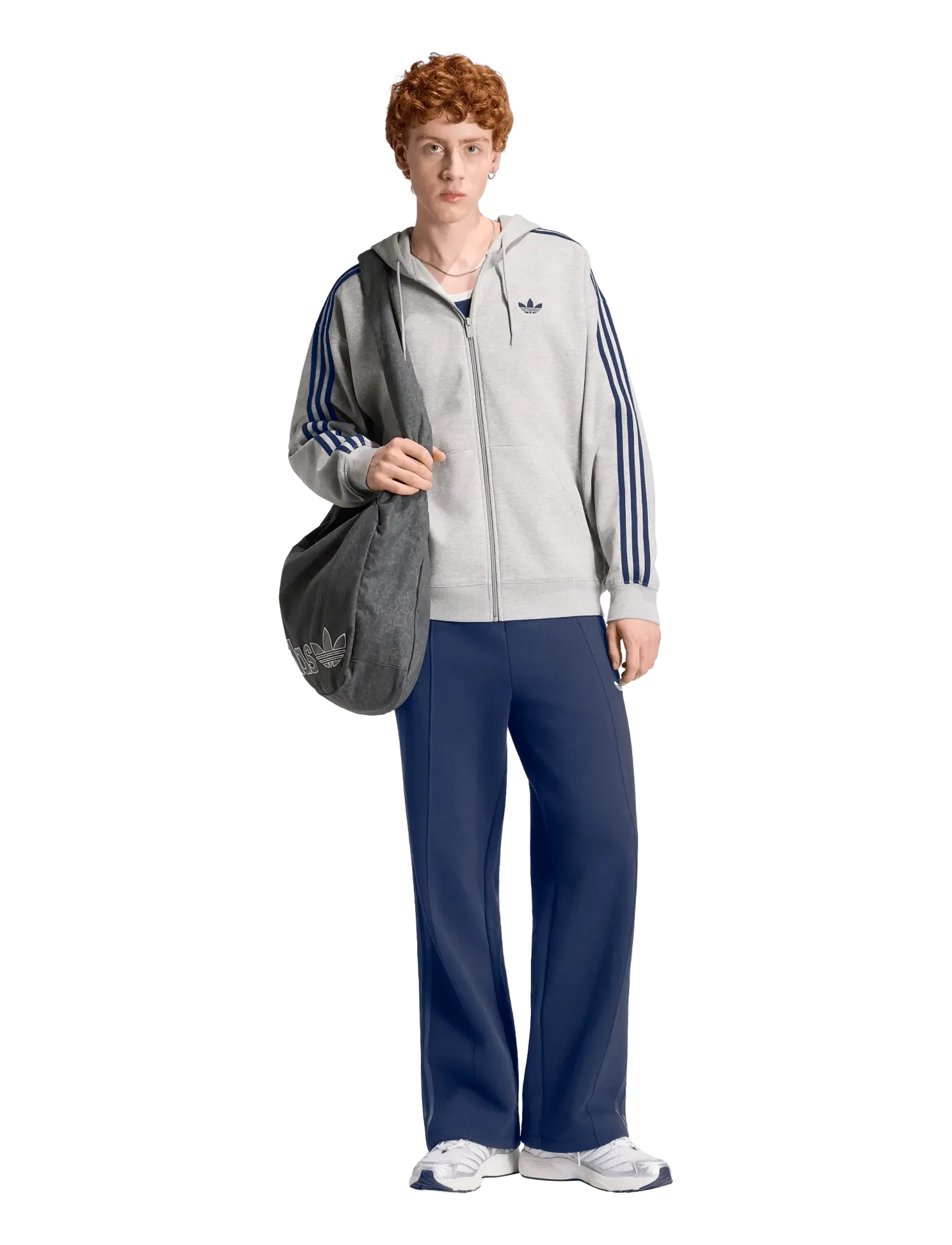adidas Originals BAGGY FZ HOODIE - Kapuutsiga pusad - MGREYH/NINDIG / grey