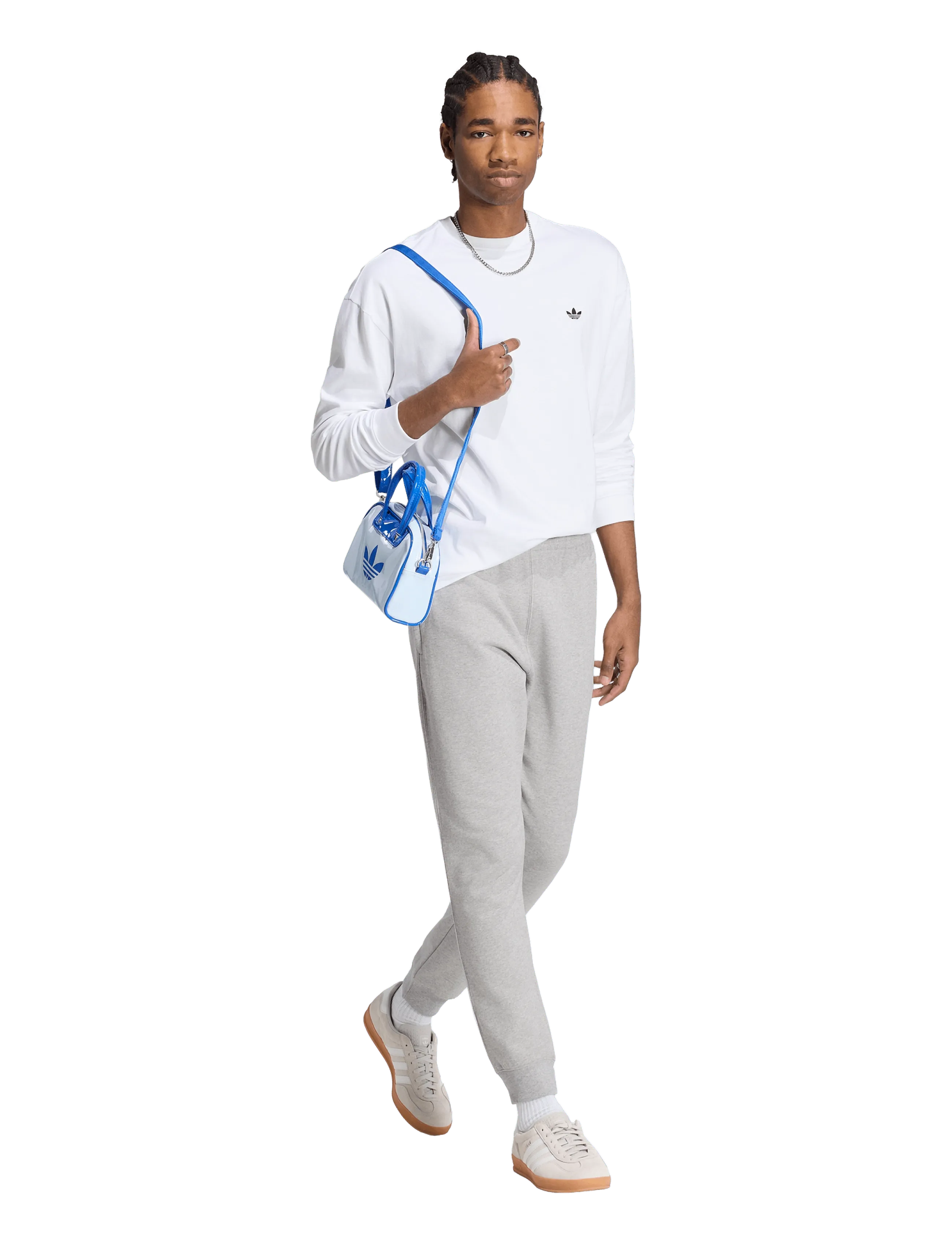 adidas Originals Ess Ls Tee, L, White, Sport Overdele > Sport Long Sleeved Overdele, Herre