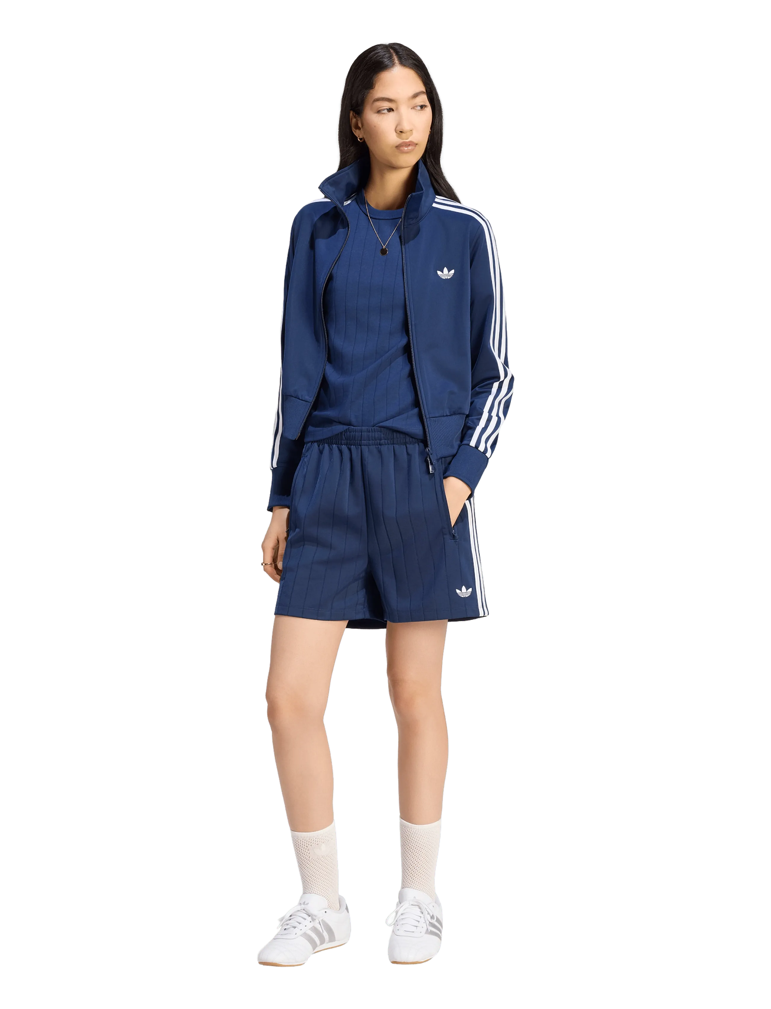 adidas Originals Firebird Shorts, Damen, Gestreifte Shorts, Marineblau, Gr.S