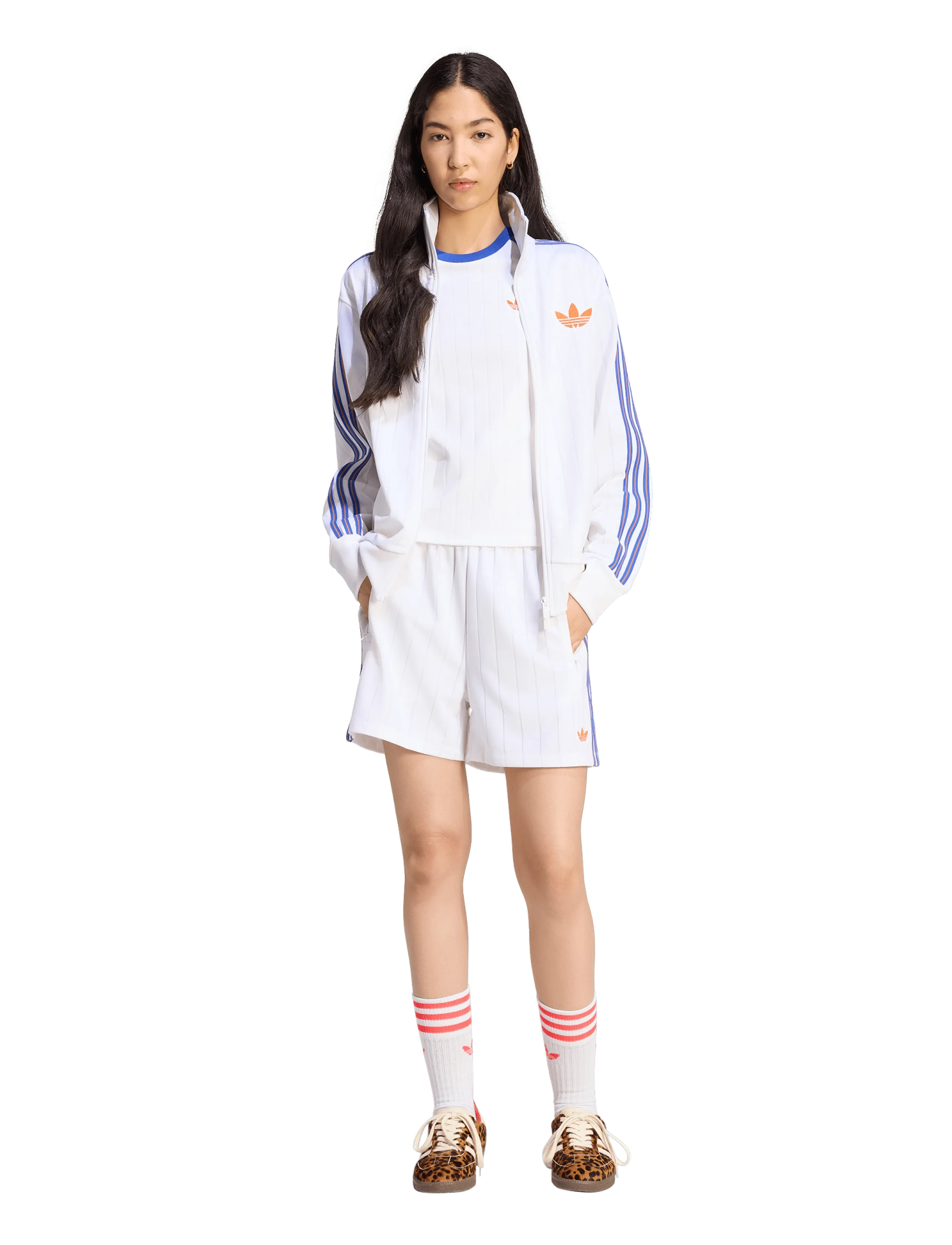 adidas Originals - Firebird SHORTS - underdele - white/orange/boblue - 4