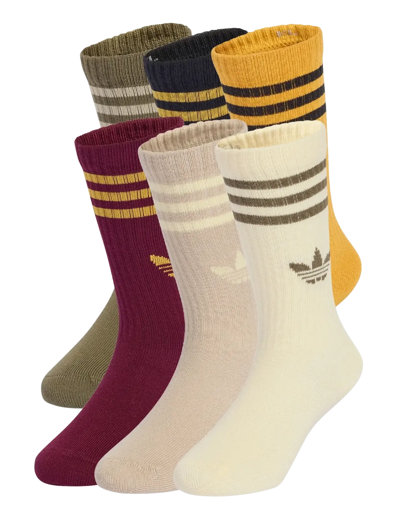 adidas Originals 3S CREW S 6P K - Sokken en panties - MAROON/PREYEL/WARVAN / multi