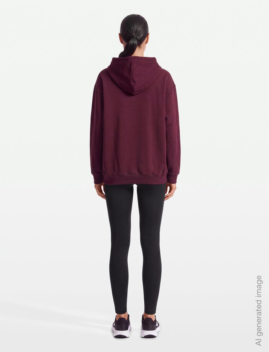 adidas Originals - ESS FL HD OS - huvtröjor - maroon - 4