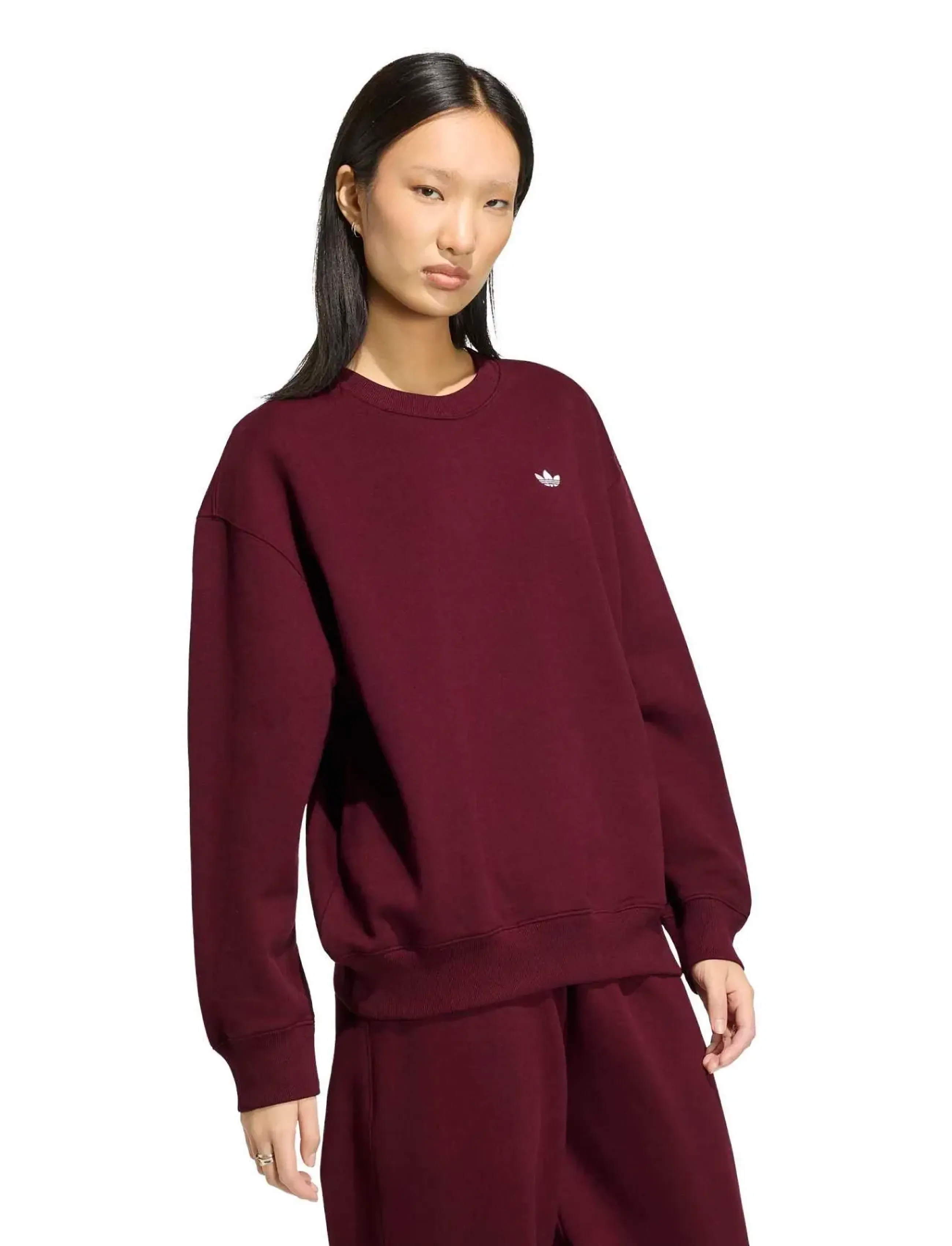adidas Originals - ESS FL CRW OS - sweatshirts - maroon - 0