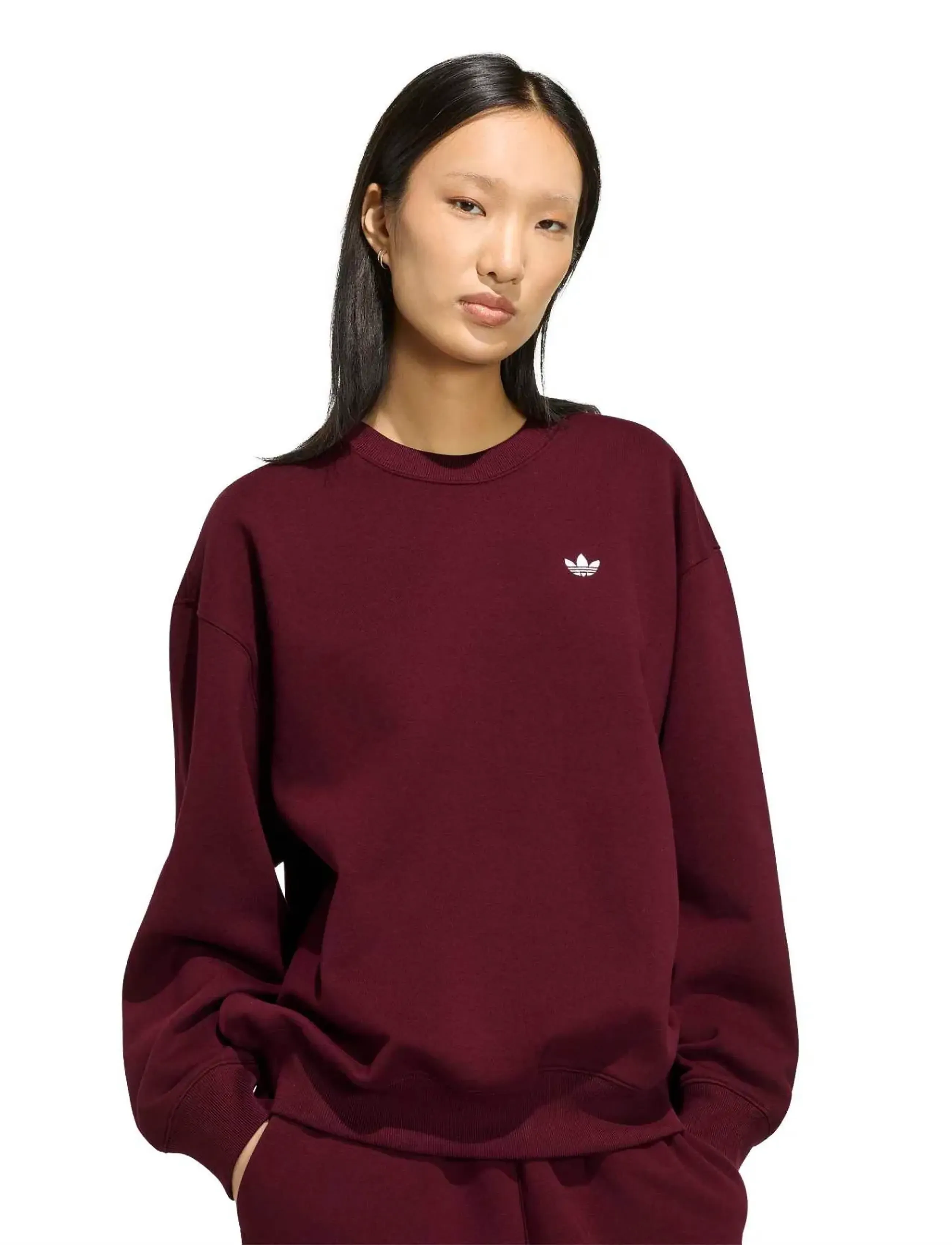 adidas Originals - ESS FL CRW OS - sweatshirts - maroon - 4